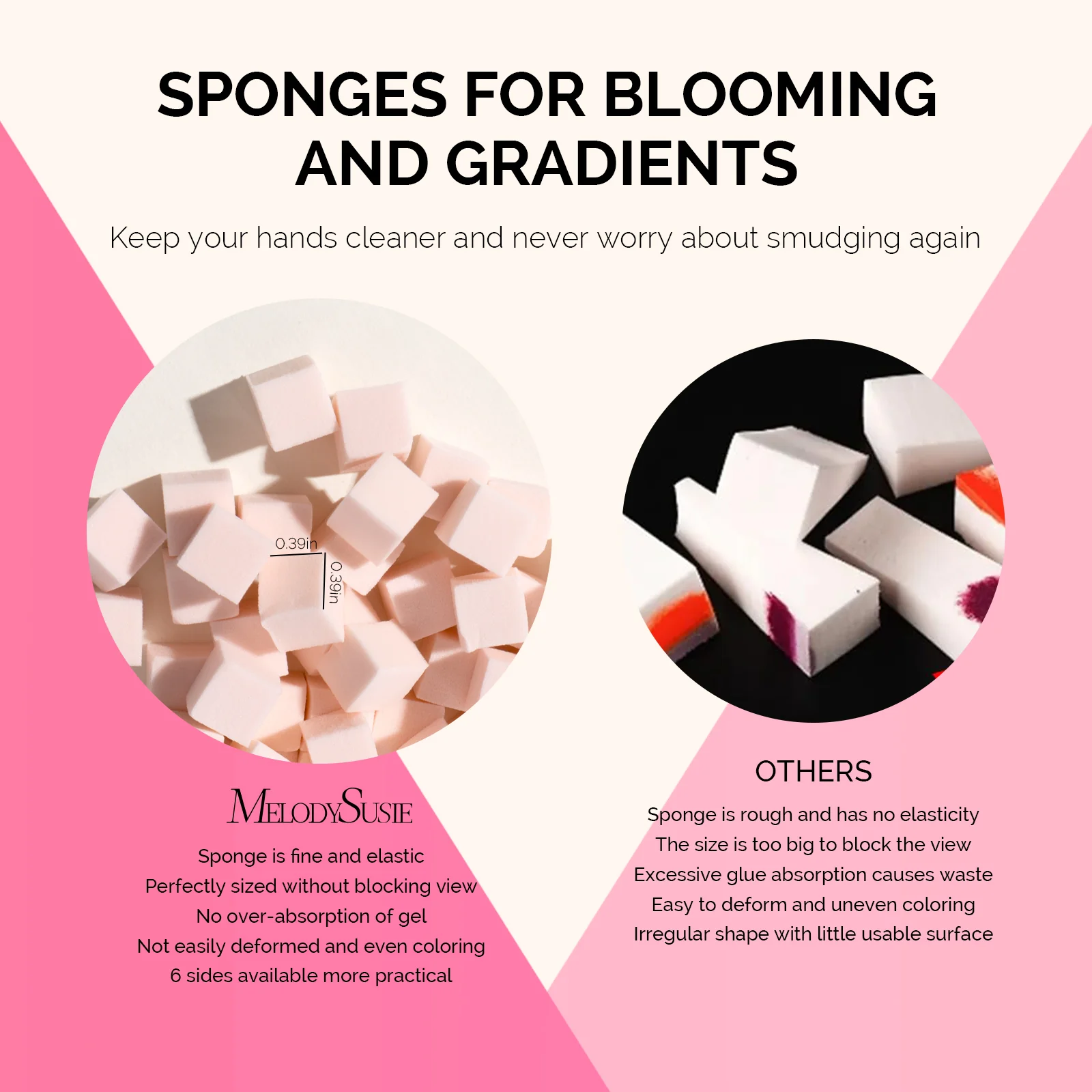 Nail Art Sponges With Grabbing Pen - Nude Pink - Image 4