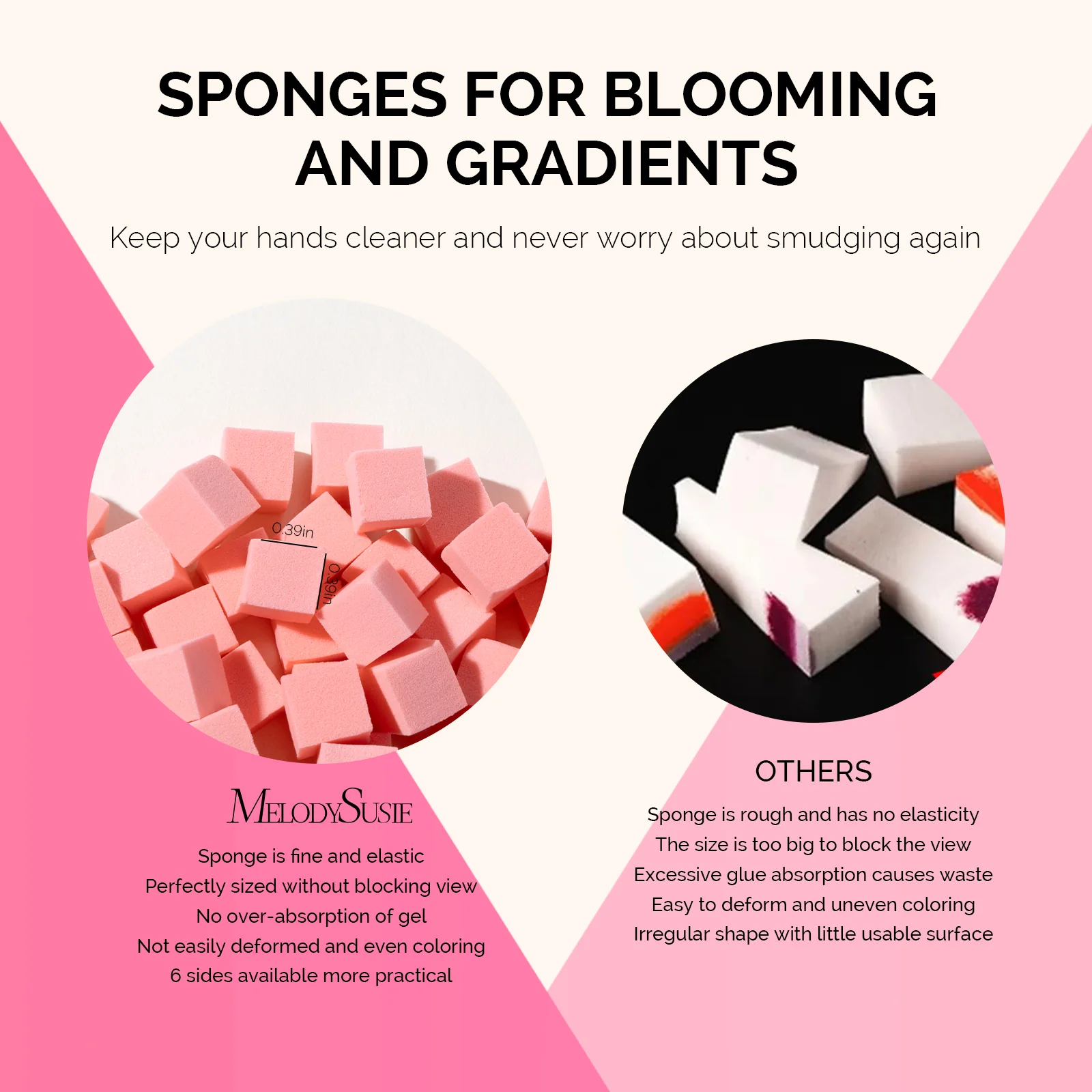 Nail Art Sponges With Grabbing Pen - Orange Pink - Image 4