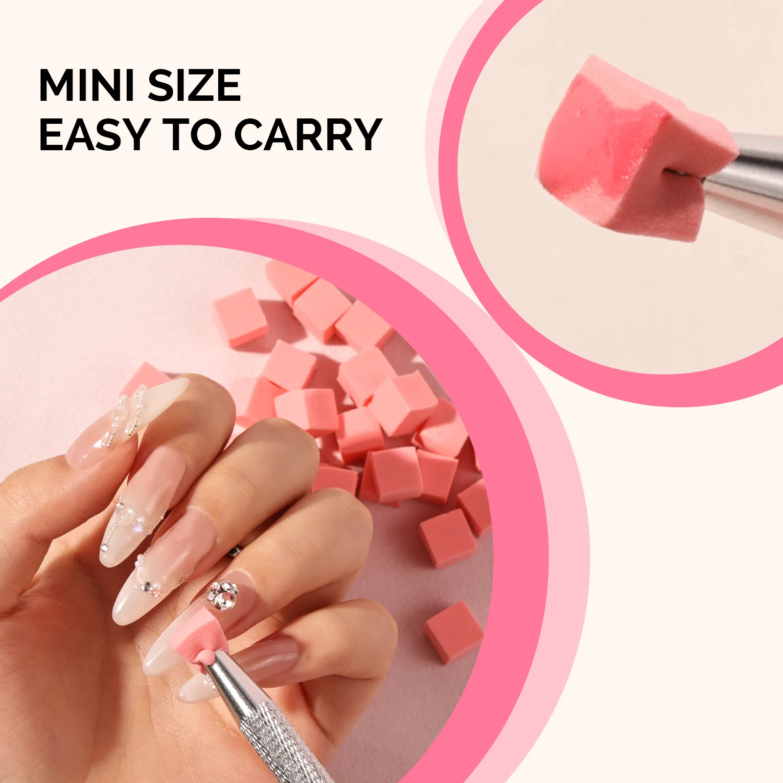 Nail Art Sponges With Grabbing Pen - Orange Pink - Image 5