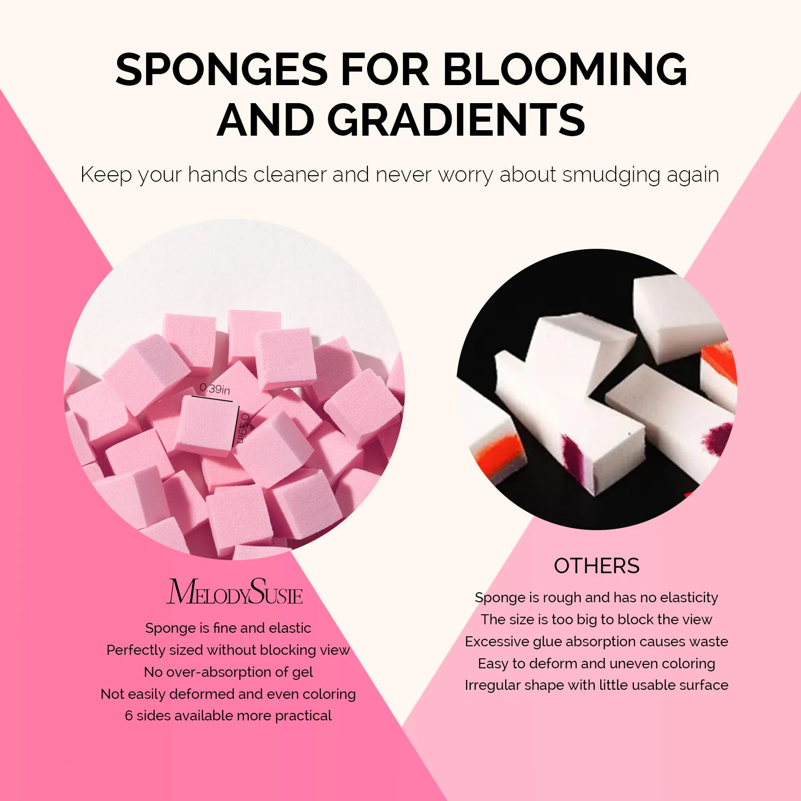Nail Art Sponges With Grabbing Pen - Plum Pink - Image 4