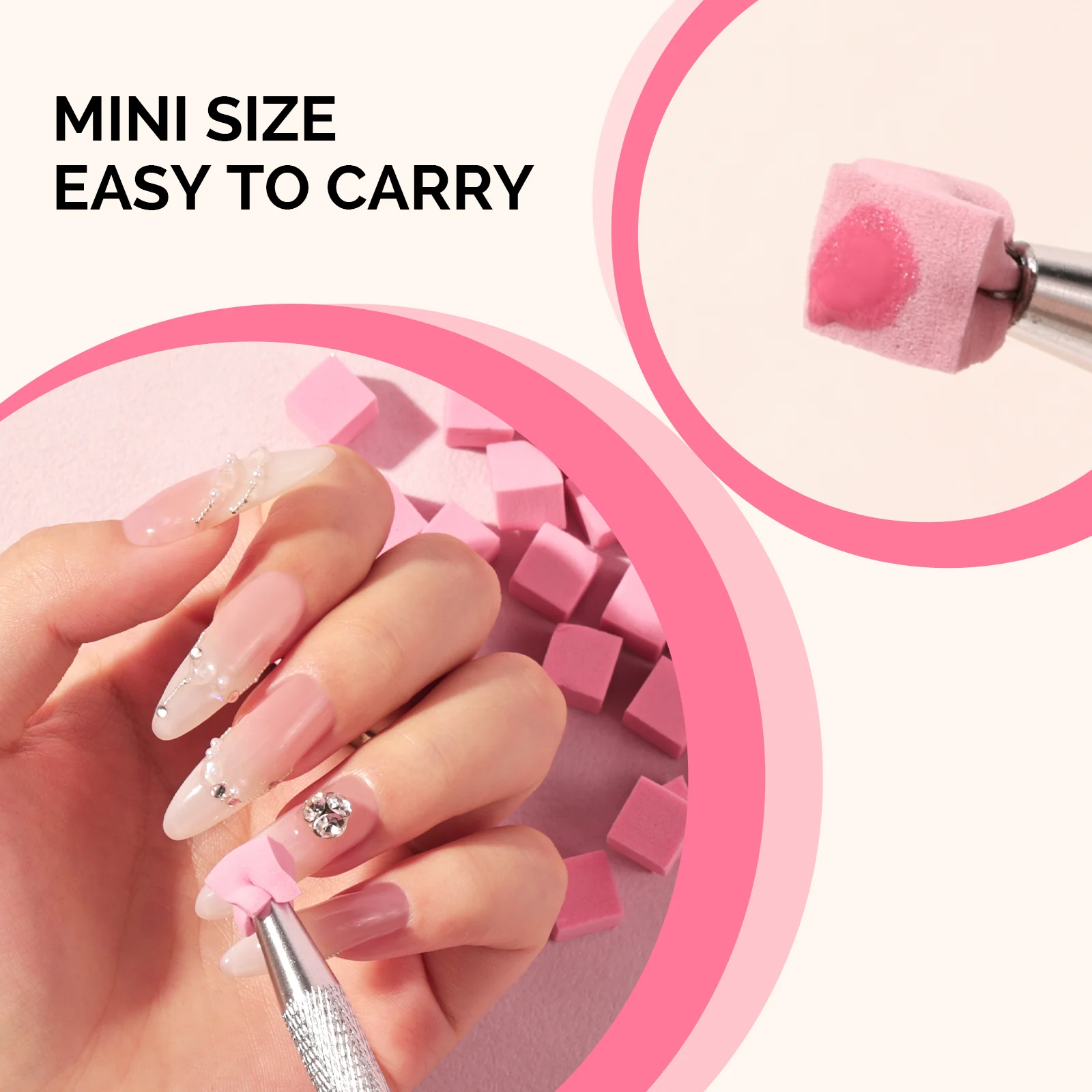 Nail Art Sponges With Grabbing Pen - Plum Pink - Image 5