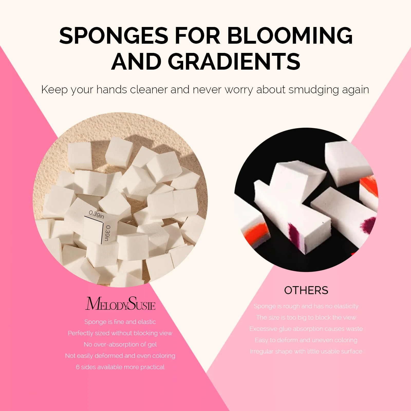 Nail Art Sponges With Grabbing Pen - White - Image 4