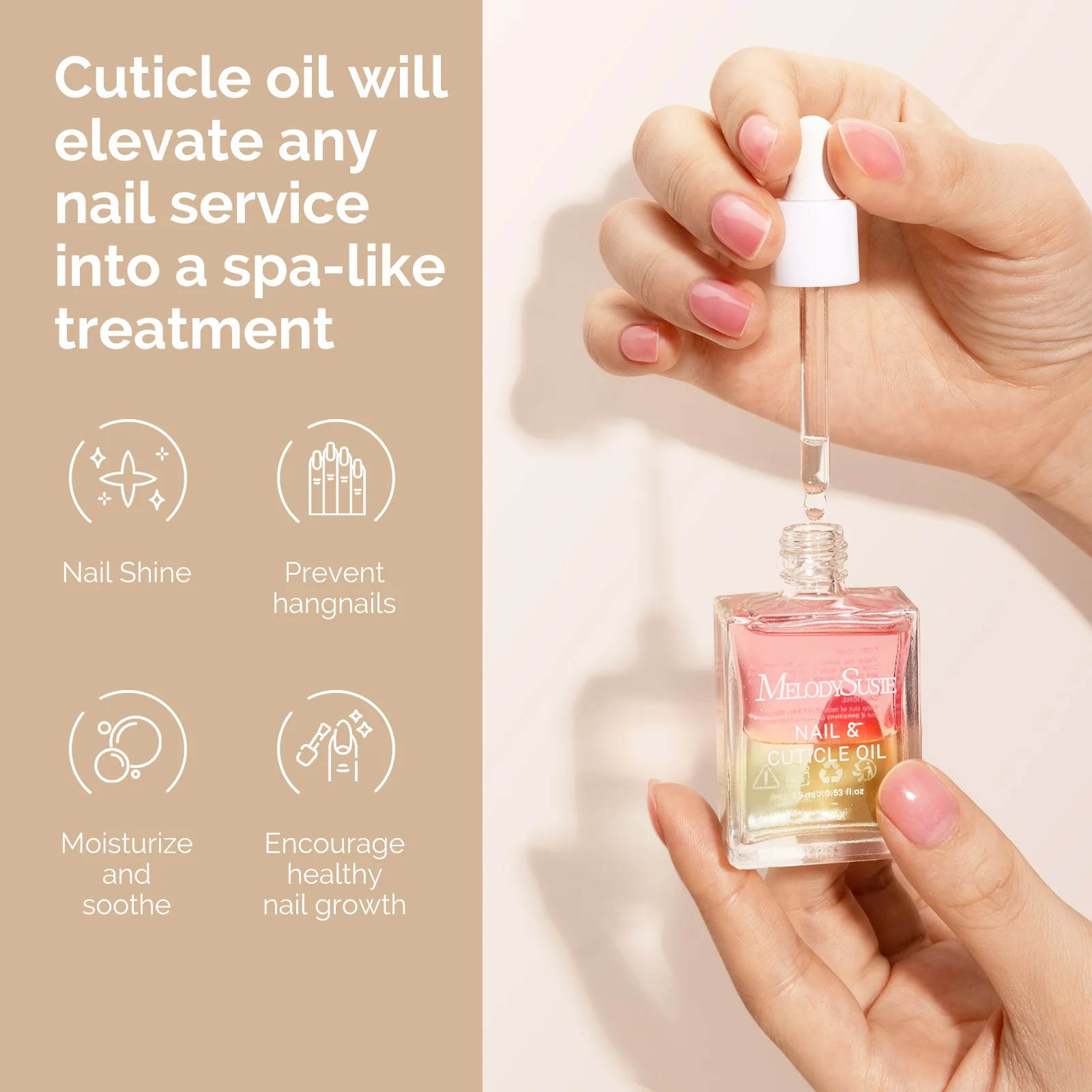TPO-Free Nail Care Cuticle Oil 15ml - Rose - Image 6