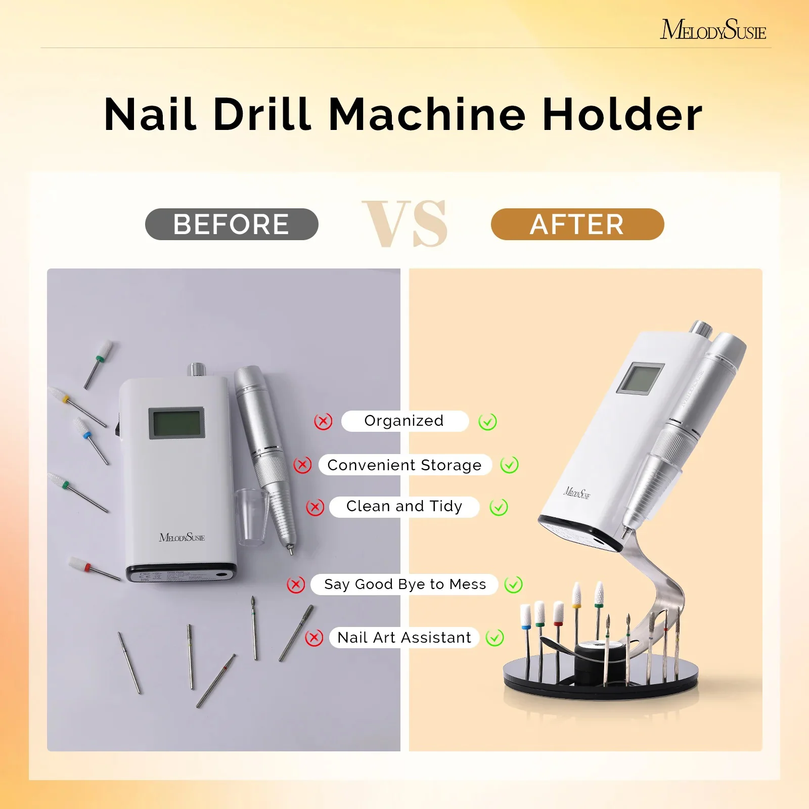 Nail Drill Machine Holder with 10 Holes Nail Drill Bits - Image 3