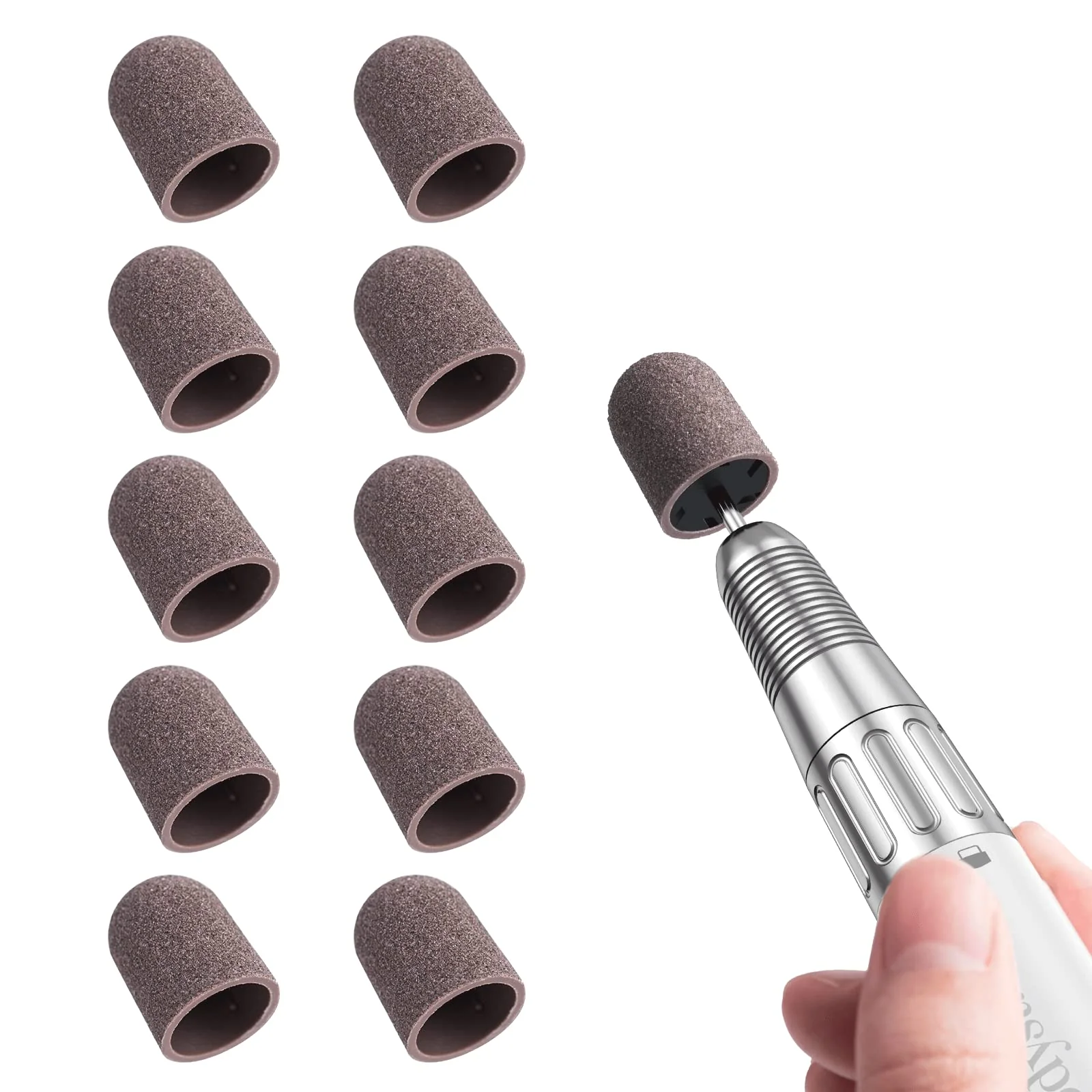 Nail Sanding Caps With A Rubber Mandrel Bit Brown-13mm - Image 10