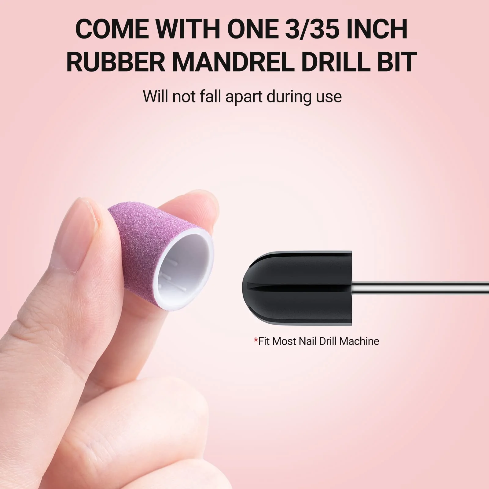 Nail Sanding Caps With A Rubber Mandrel Bit Purple - 10mm - Image 3