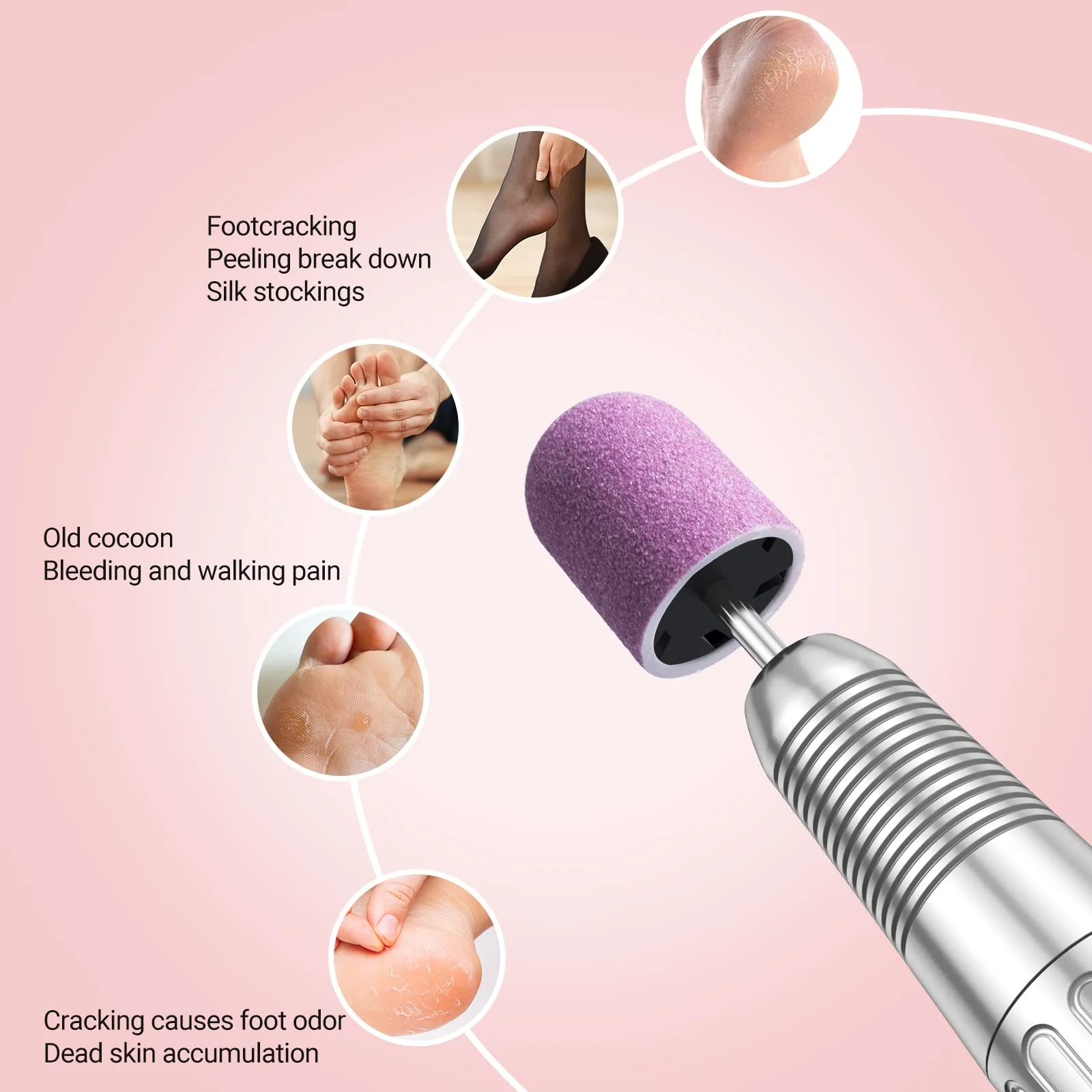 Nail Sanding Caps With A Rubber Mandrel Bit Purple - 10mm - Image 5