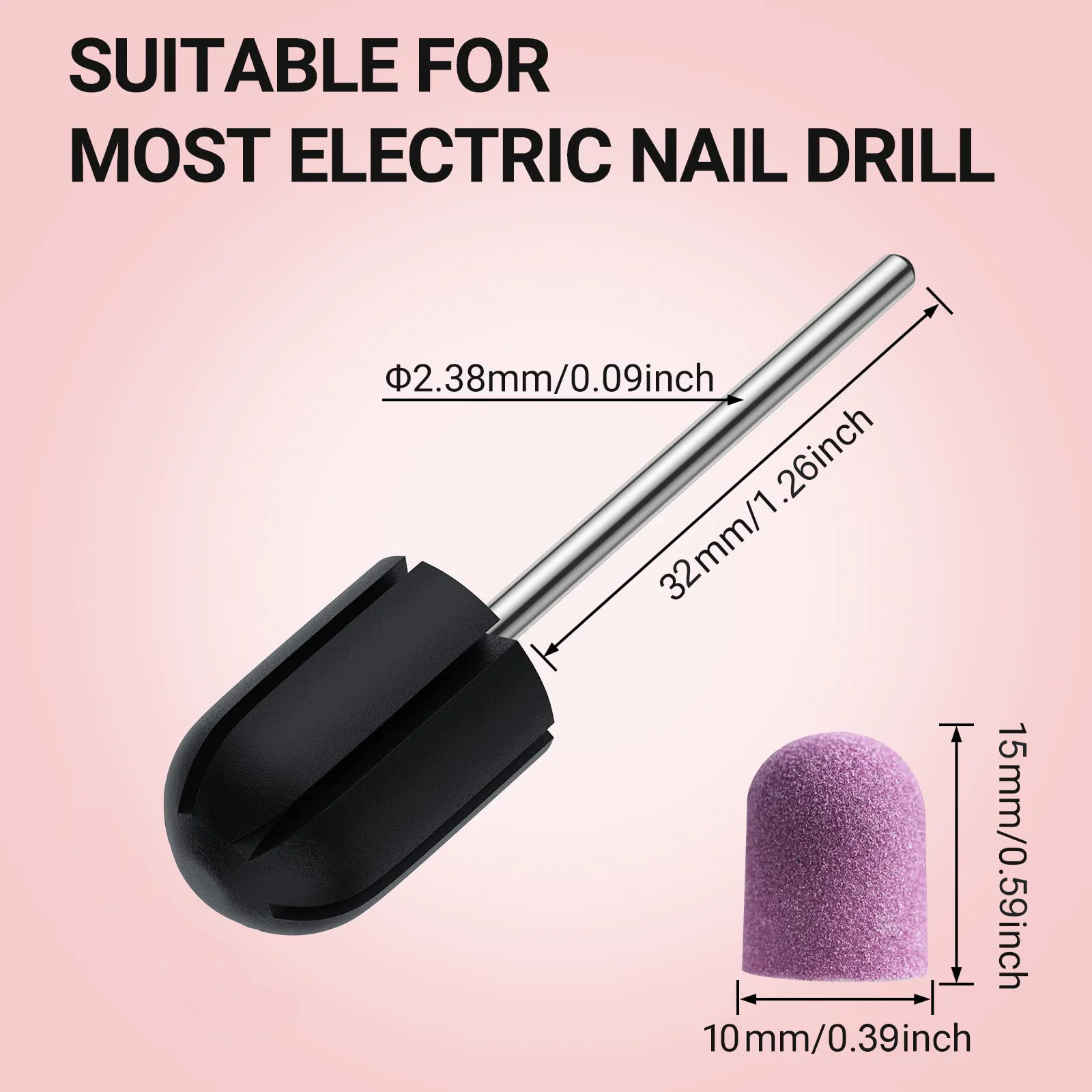 Nail Sanding Caps With A Rubber Mandrel Bit Purple - 10mm - Image 7