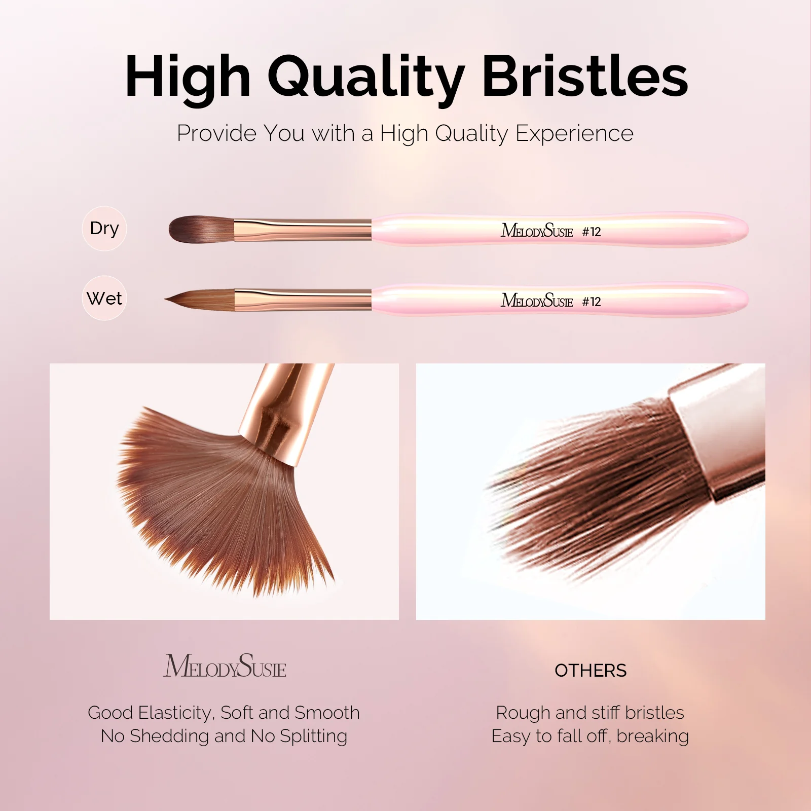 New Acrylic Nail Brush Set 3Pcs - Pink - Image 4