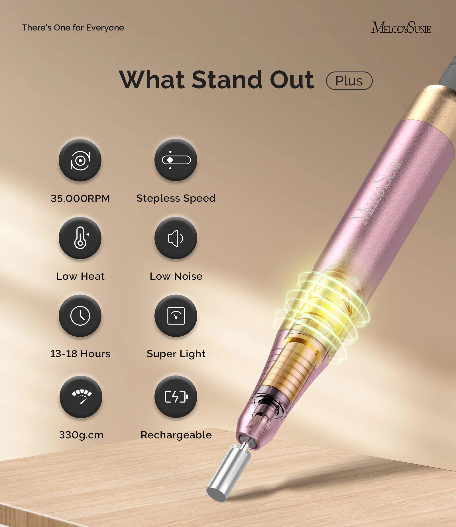 SM330G Clip-On Advanced Rechargeable 2-in-1 Nail Drill with Built-In Stand 35,000RPM - Image 7