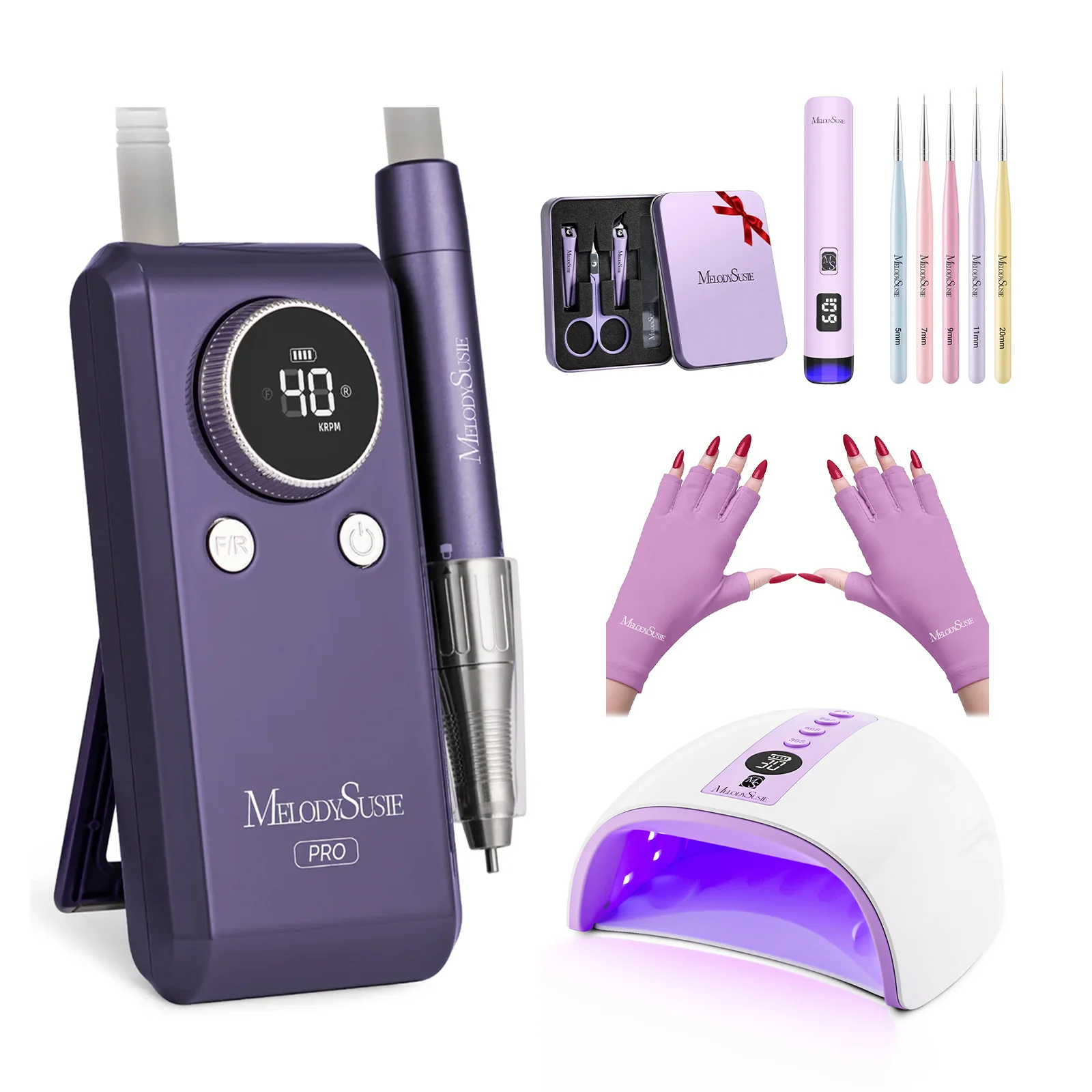 MB420G Clip-On Professional Rechargeable 2-in-1 Nail Drill with Built-In Stand 40,000RPM - Image 20