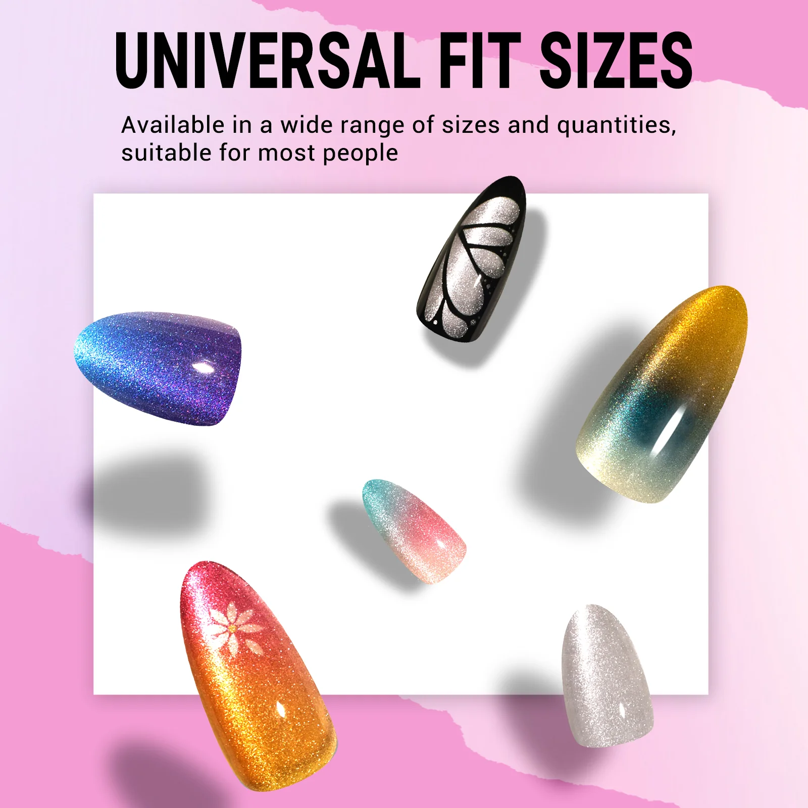 Nude Pink Cat Eye Press On Nails Kit - US ONLY - Image 3