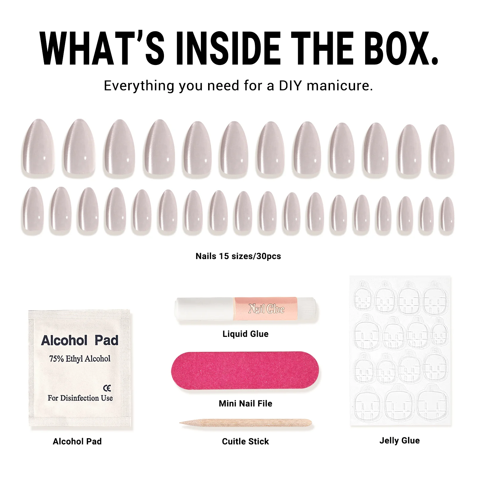 Nude Pink Cat Eye Press On Nails Kit - US ONLY - Image 6