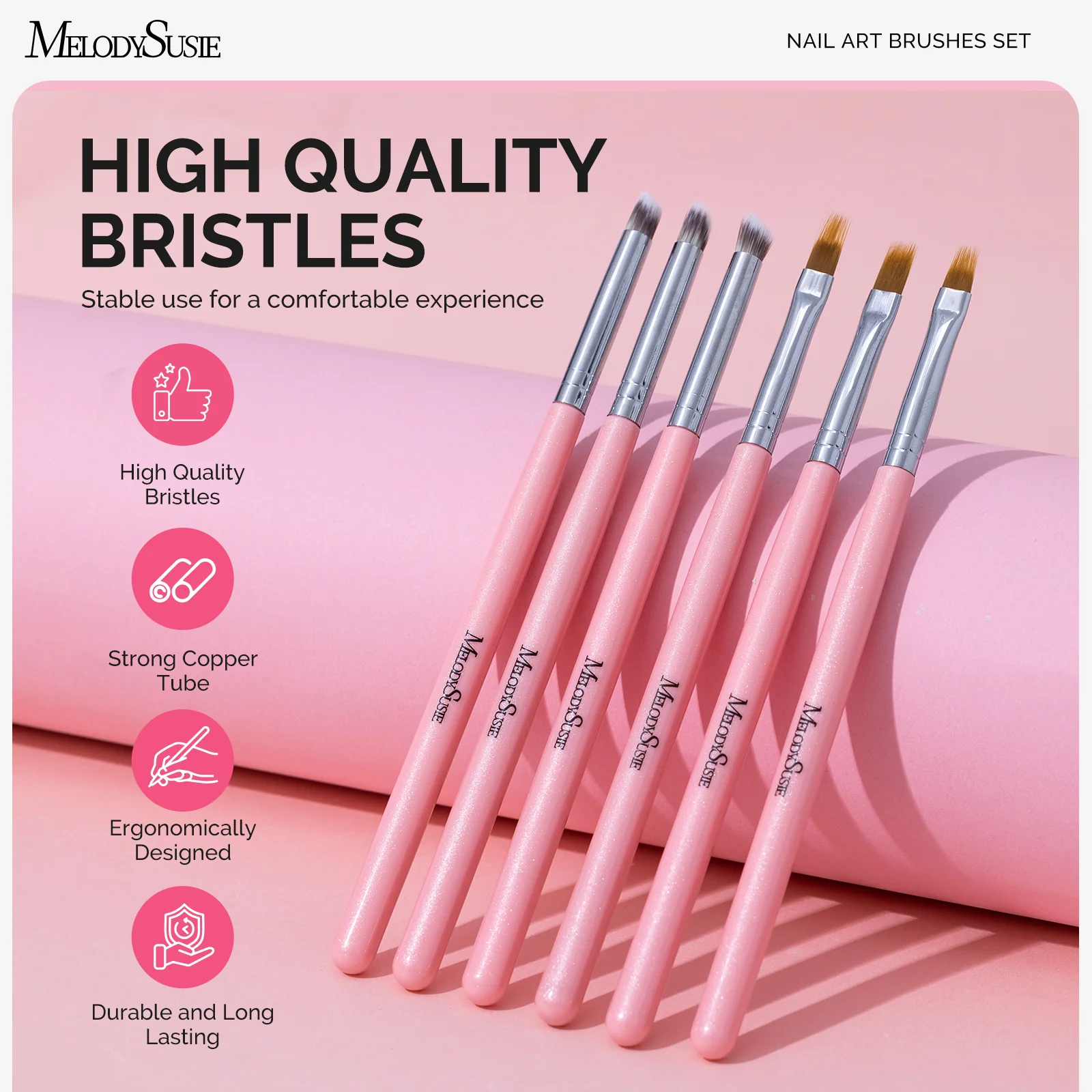 Ombre Nail Brushes 6Pcs - Image 2