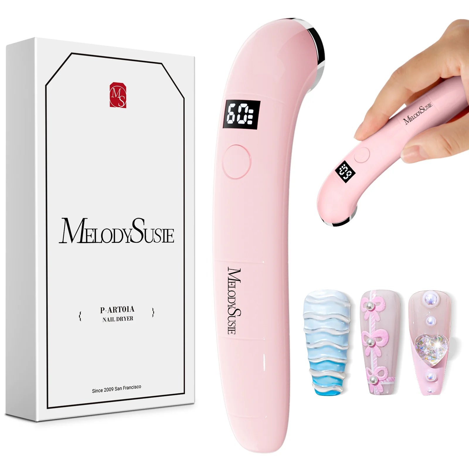 P-ART01A Rechargeable LED/UV Nail Lamp - Pink