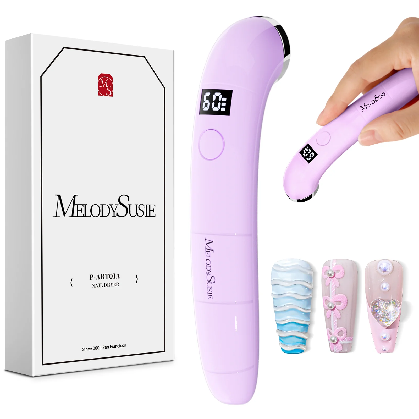 P-ART01A Rechargeable LED/UV Nail Lamp - Purple