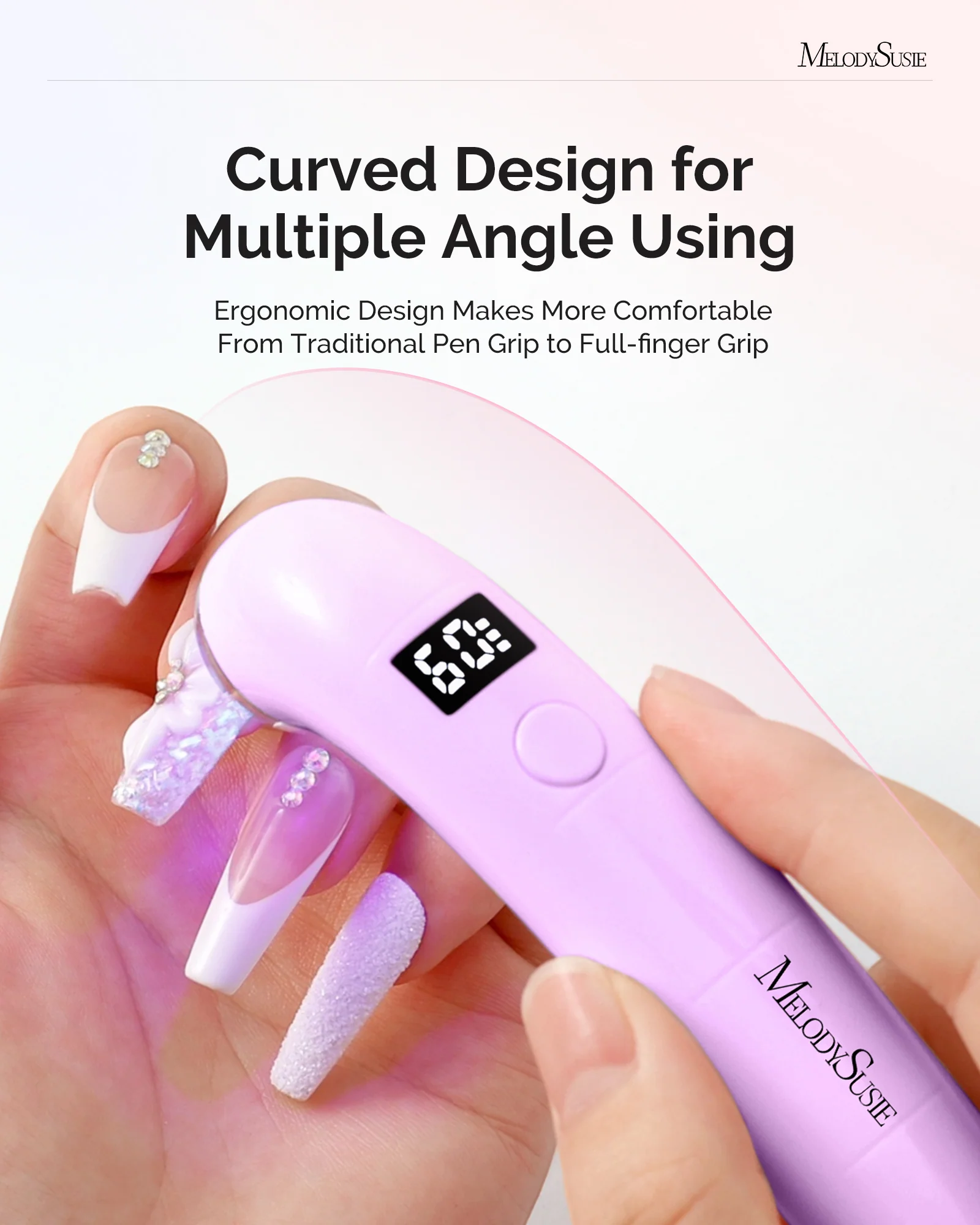 P-ART01A Rechargeable LED/UV Nail Lamp - Purple - Image 2