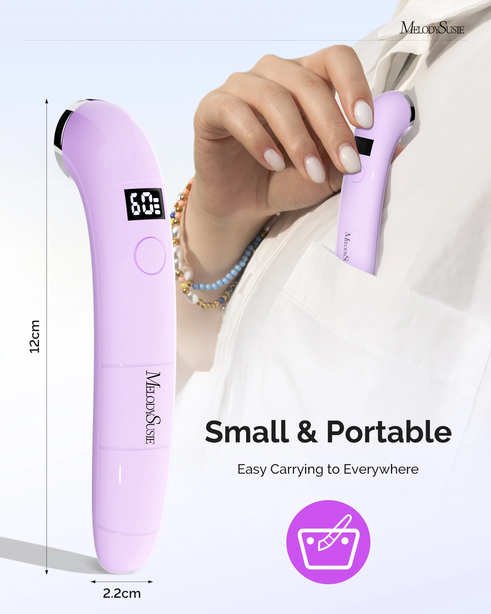 P-ART01A Rechargeable LED/UV Nail Lamp - Purple - Image 7