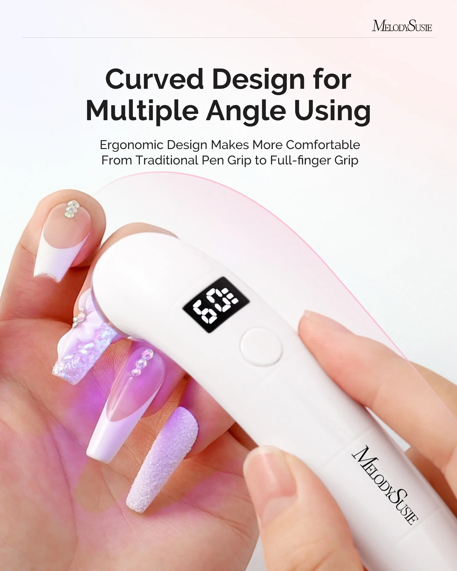 P-ART01A Rechargeable LED/UV Nail Lamp - White - Image 2