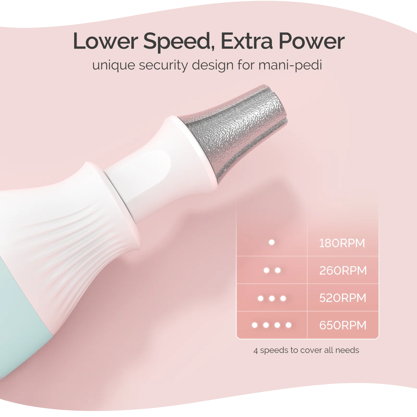 PS1(PC500D) Manicure & Pedicure Nail Drill Kit 650RPM - Image 4