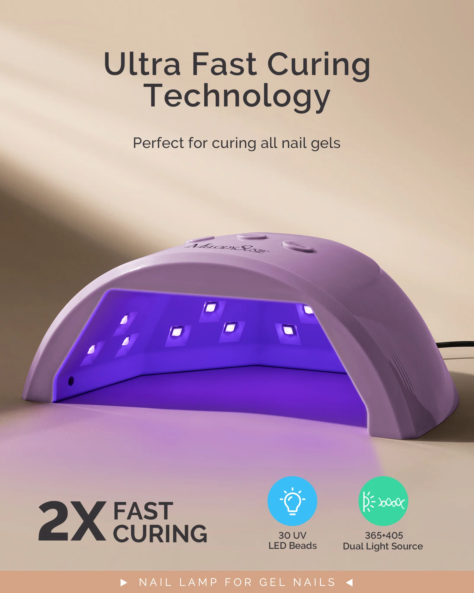 P-PLUS30F UV/LED Nail Lamp - Purple - Image 3