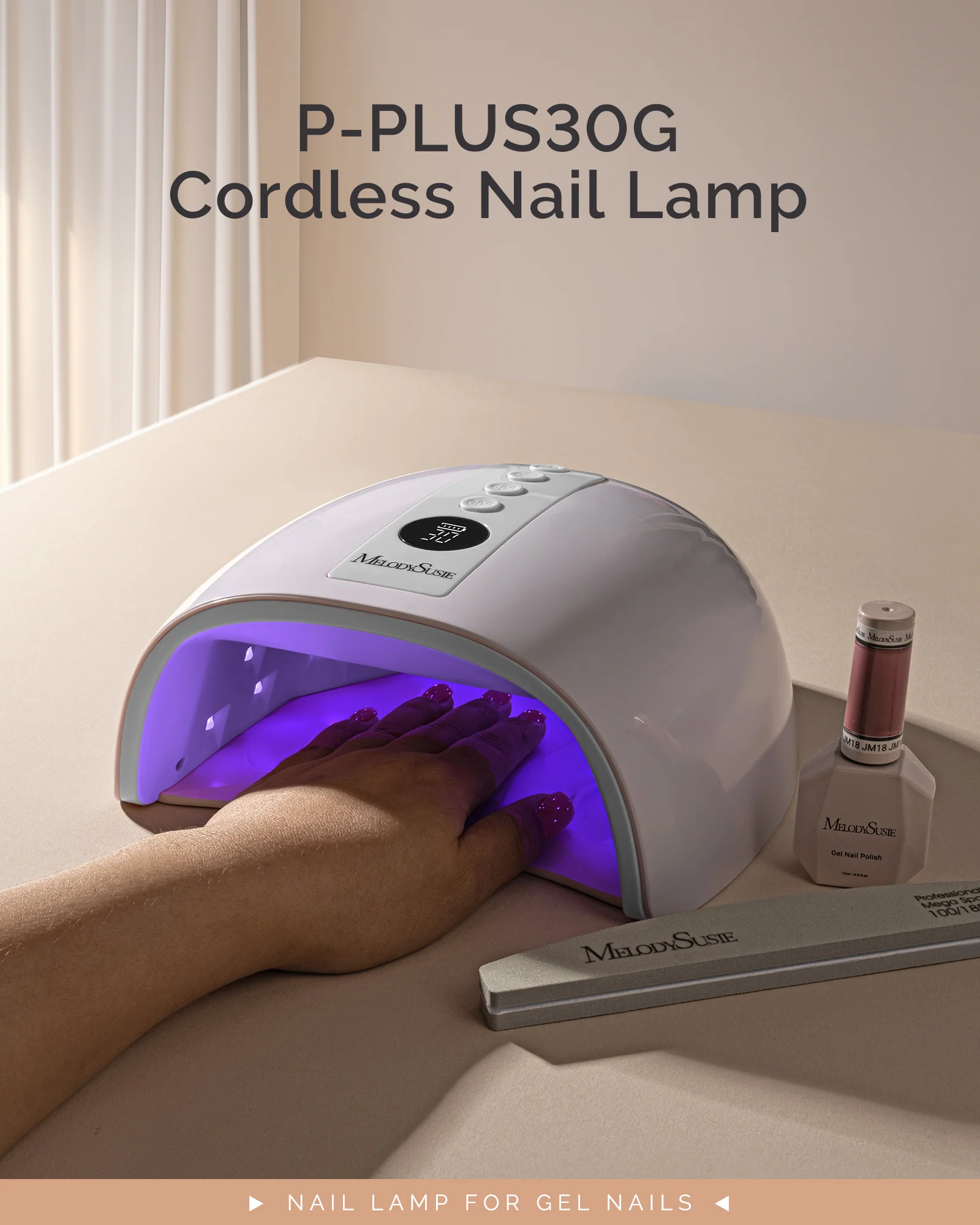P-PLUS30G Rechargeable Cordless UV/LED Nail Lamp - Image 2