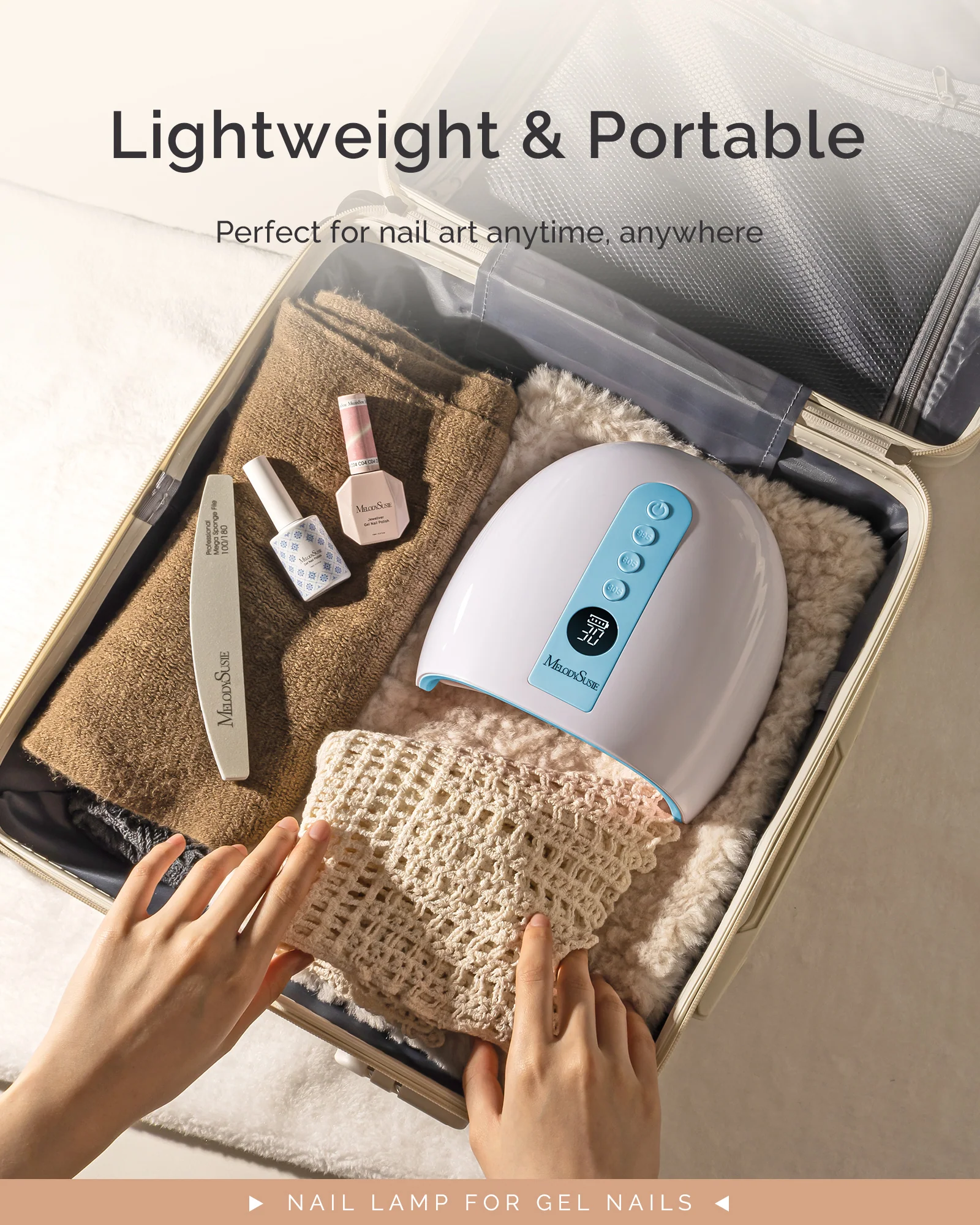 P-PLUS30G Rechargeable Cordless UV/LED Nail Lamp - Blue - Image 6