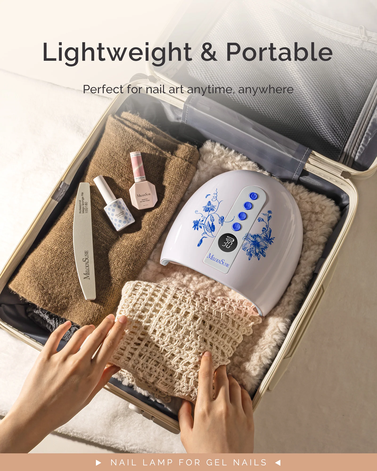 P-PLUS30G Rechargeable Cordless UV/LED Nail Lamp - Flower Design - Image 6