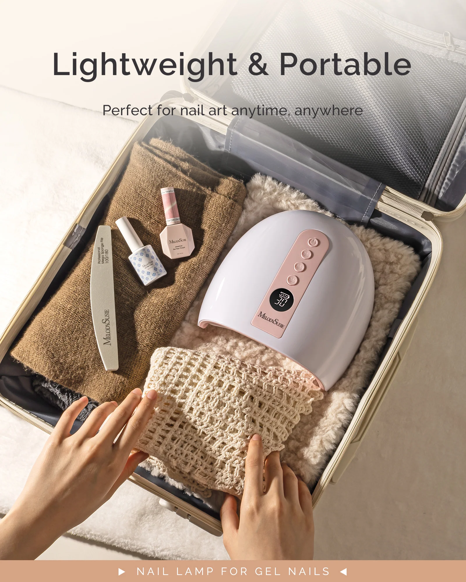 P-PLUS30G Rechargeable Cordless UV/LED Nail Lamp - Pink - Image 6