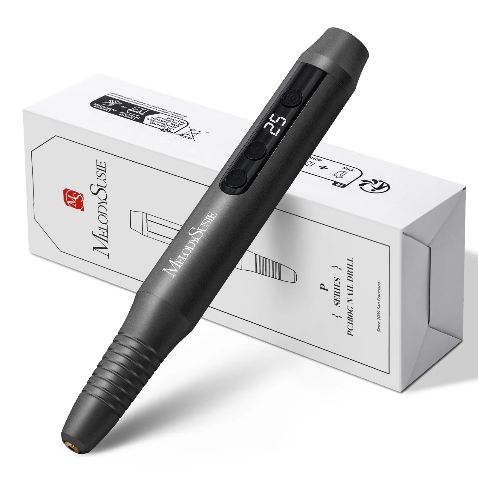 PC180G Pen-Shaped Rechargeable Nail Drill 25,000RPM - Black