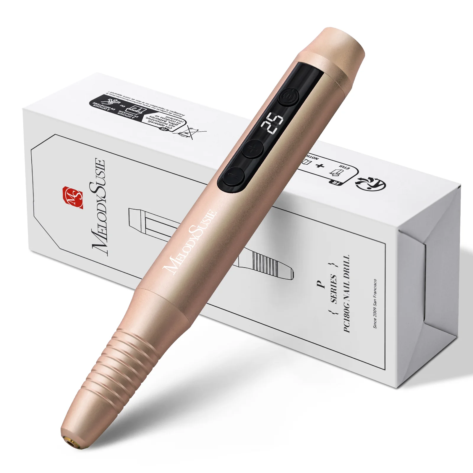 PC180G Pen-Shaped Rechargeable Nail Drill 25,000RPM - Gold