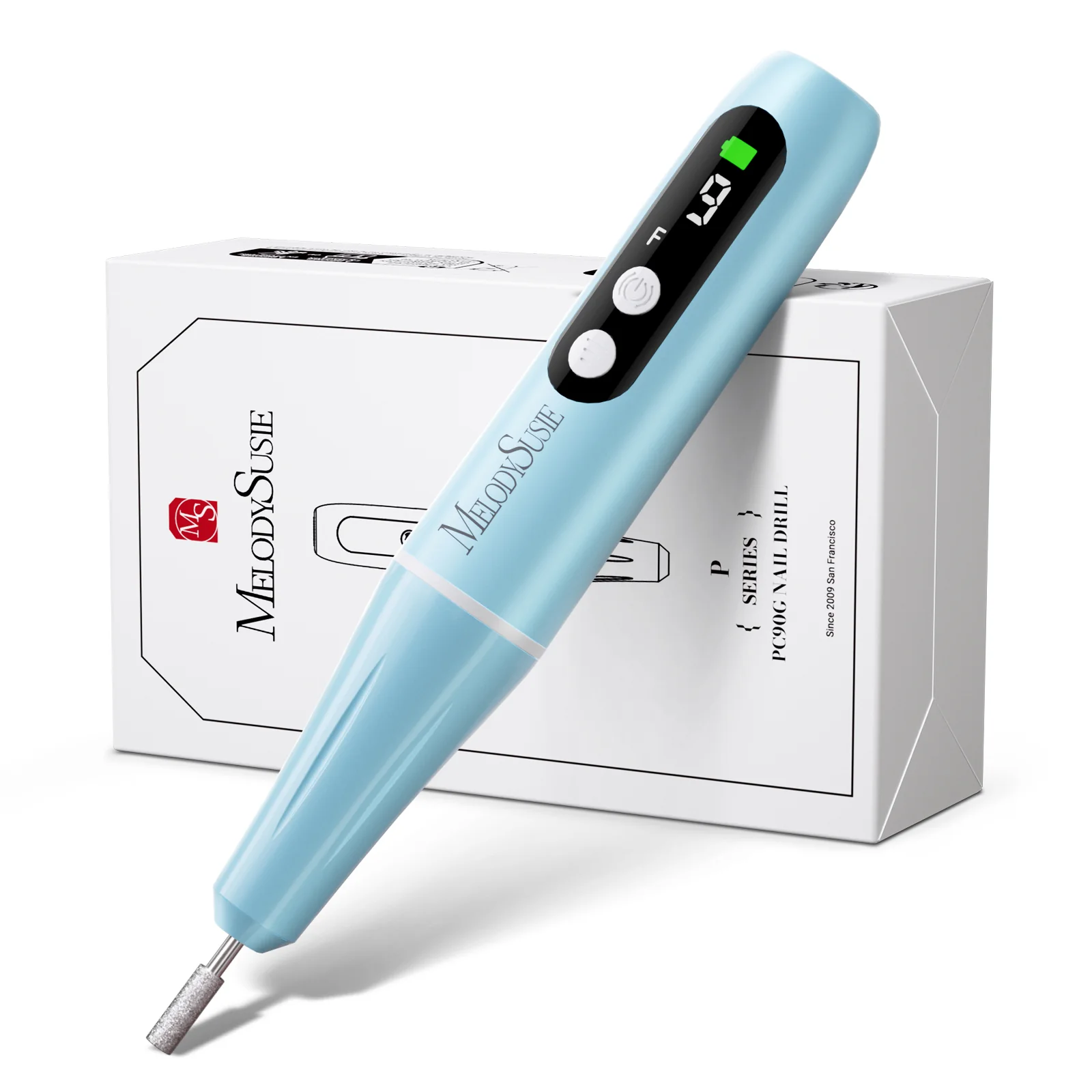 PC90G Pen-Shaped Portable Rechargeable Nail Drill 20,000RPM - Blue