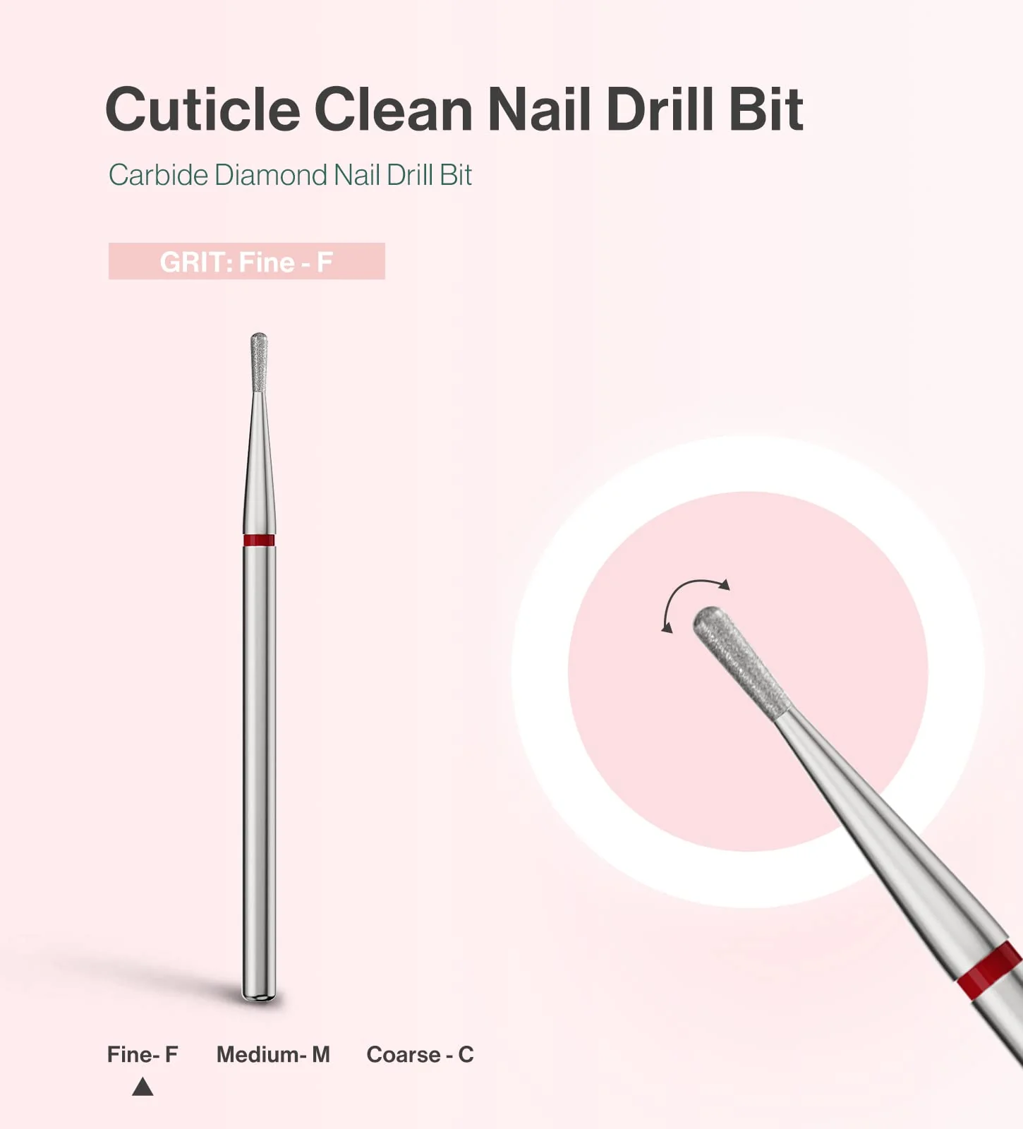 Pear Shape Carbide Diamond Under Nail Cleaner Nail Drill Bit - Image 2
