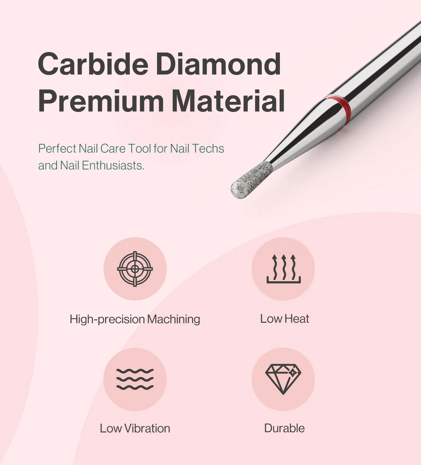 Pear Shape Carbide Diamond Under Nail Cleaner Nail Drill Bit - Image 4