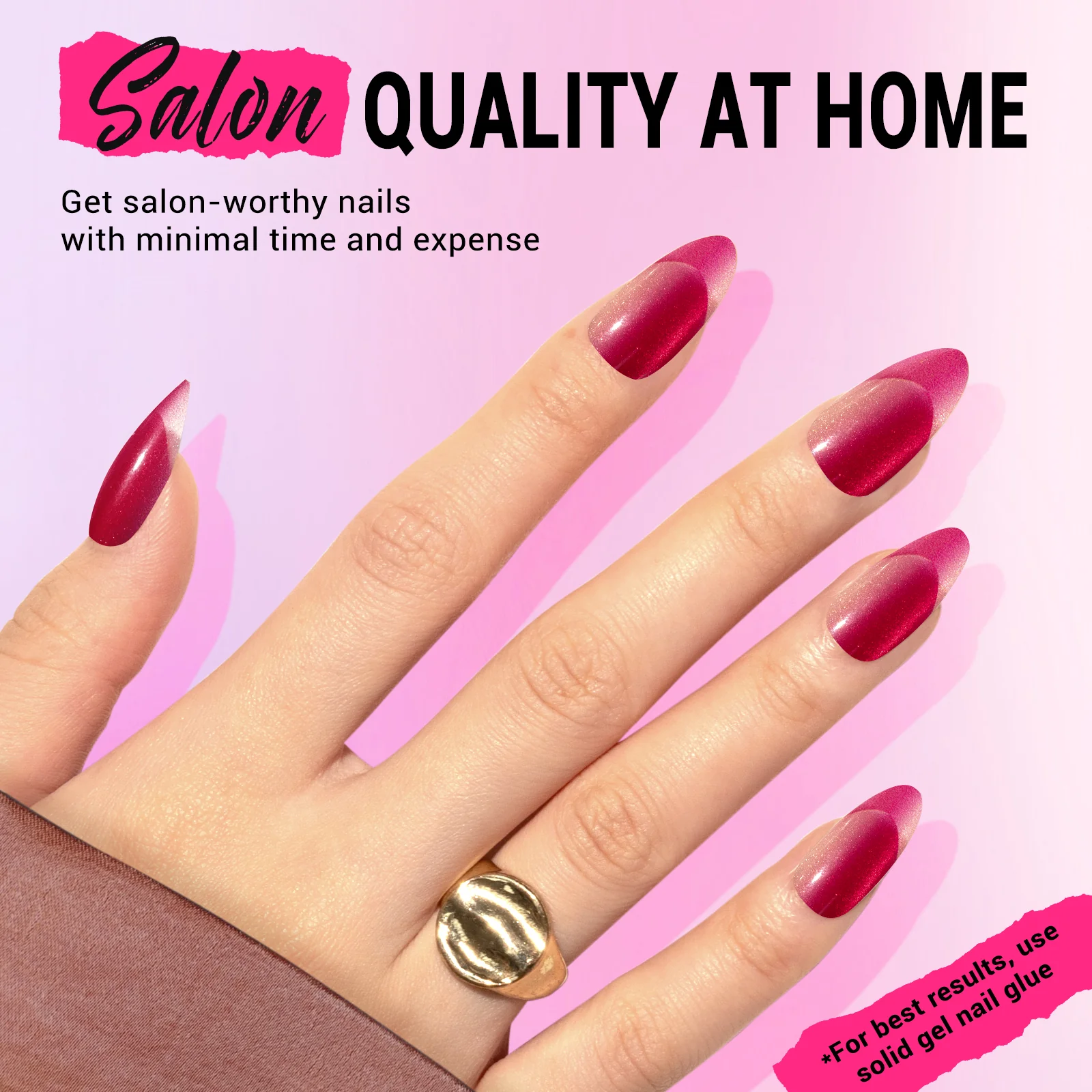 Pink Cat Eye Press On Nails Kit - US ONLY - Image 4