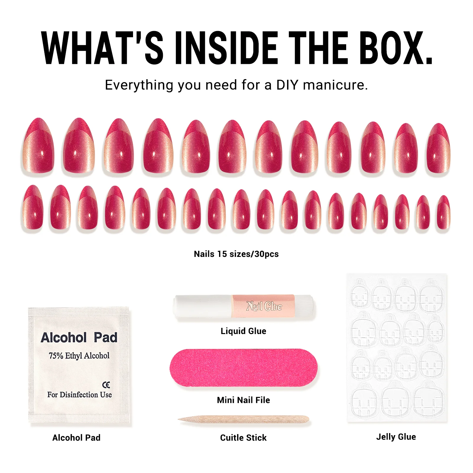 Pink Cat Eye Press On Nails Kit - US ONLY - Image 6