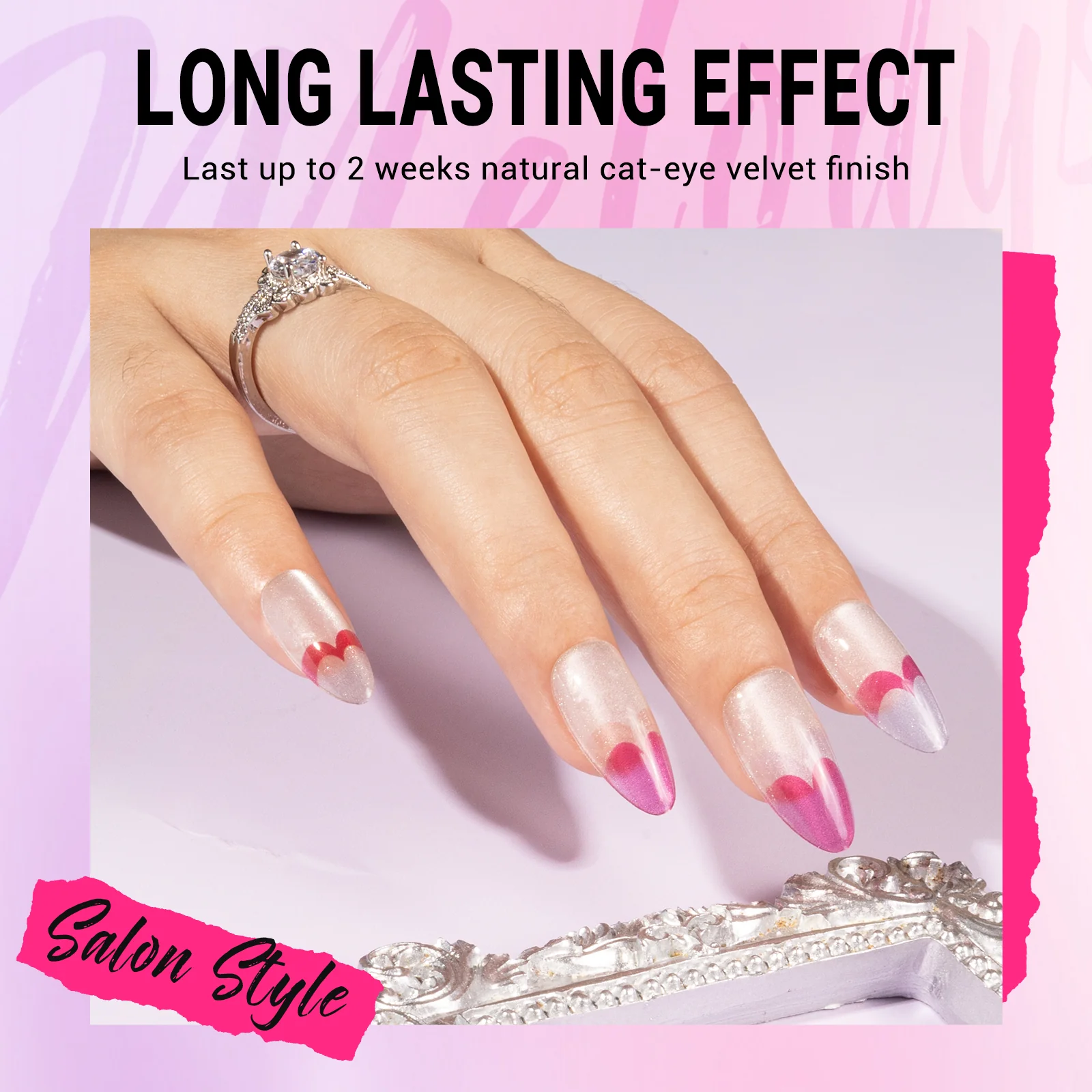 Pink Heart Press On Nails Kit - US ONLY - Image 2