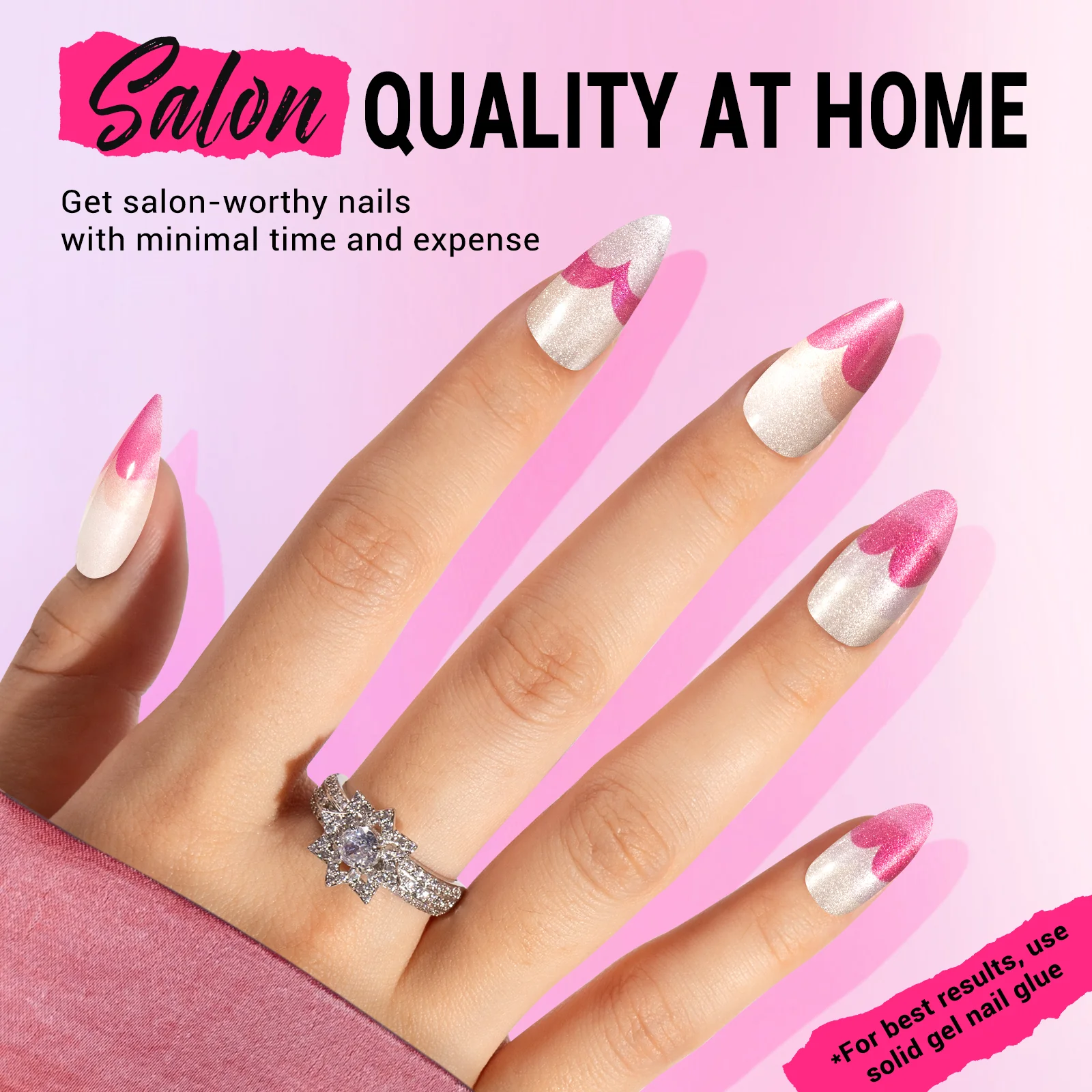 Pink Heart Press On Nails Kit - US ONLY - Image 4