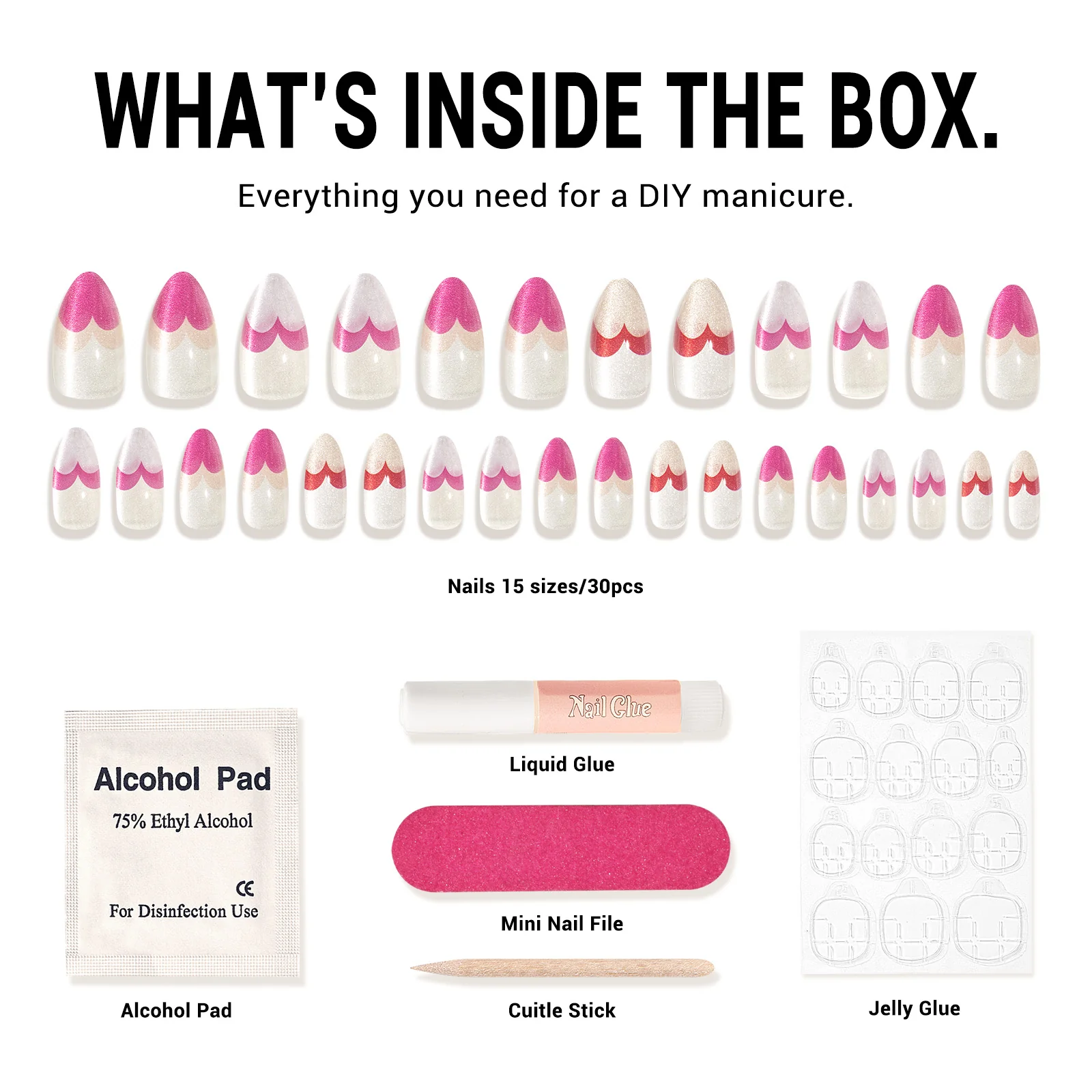 Pink Heart Press On Nails Kit - US ONLY - Image 5