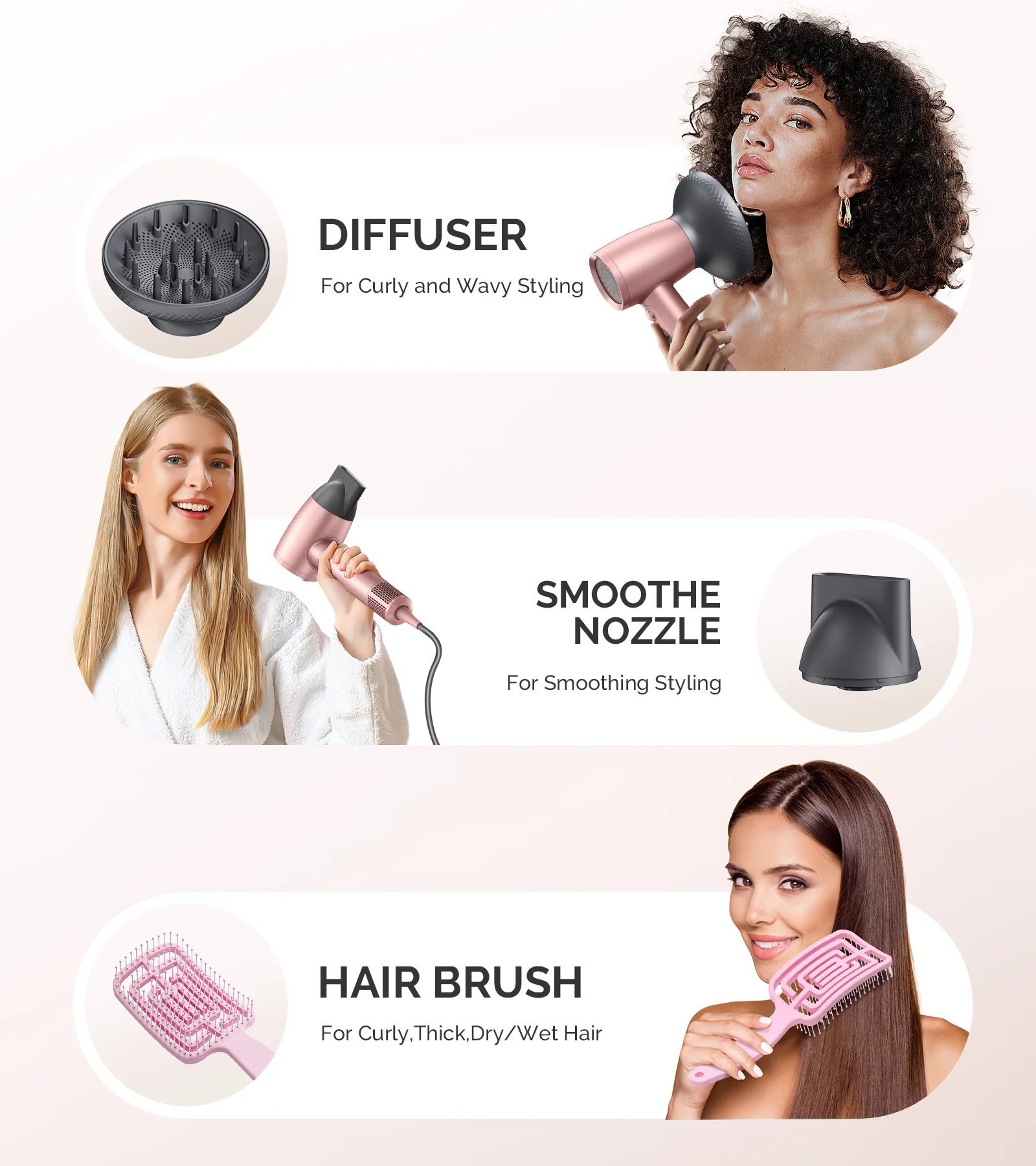 Portable Ionic Hair Dryer 120,000 RPM Gift Box - Pink (US ONLY) - Image 3