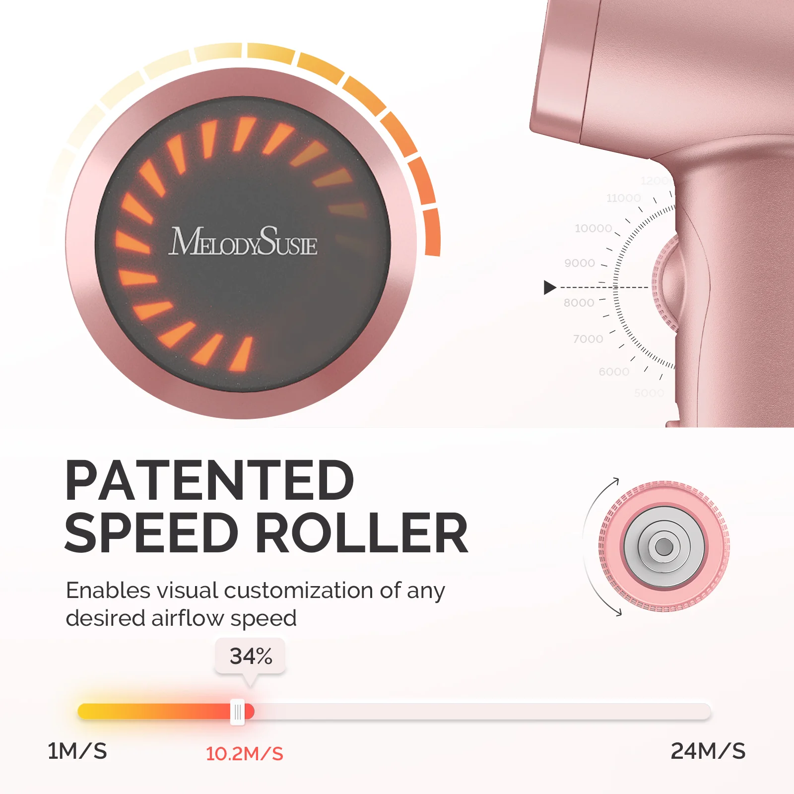 Portable Ionic Hair Dryer 120,000 RPM Gift Box - Pink (US ONLY) - Image 5