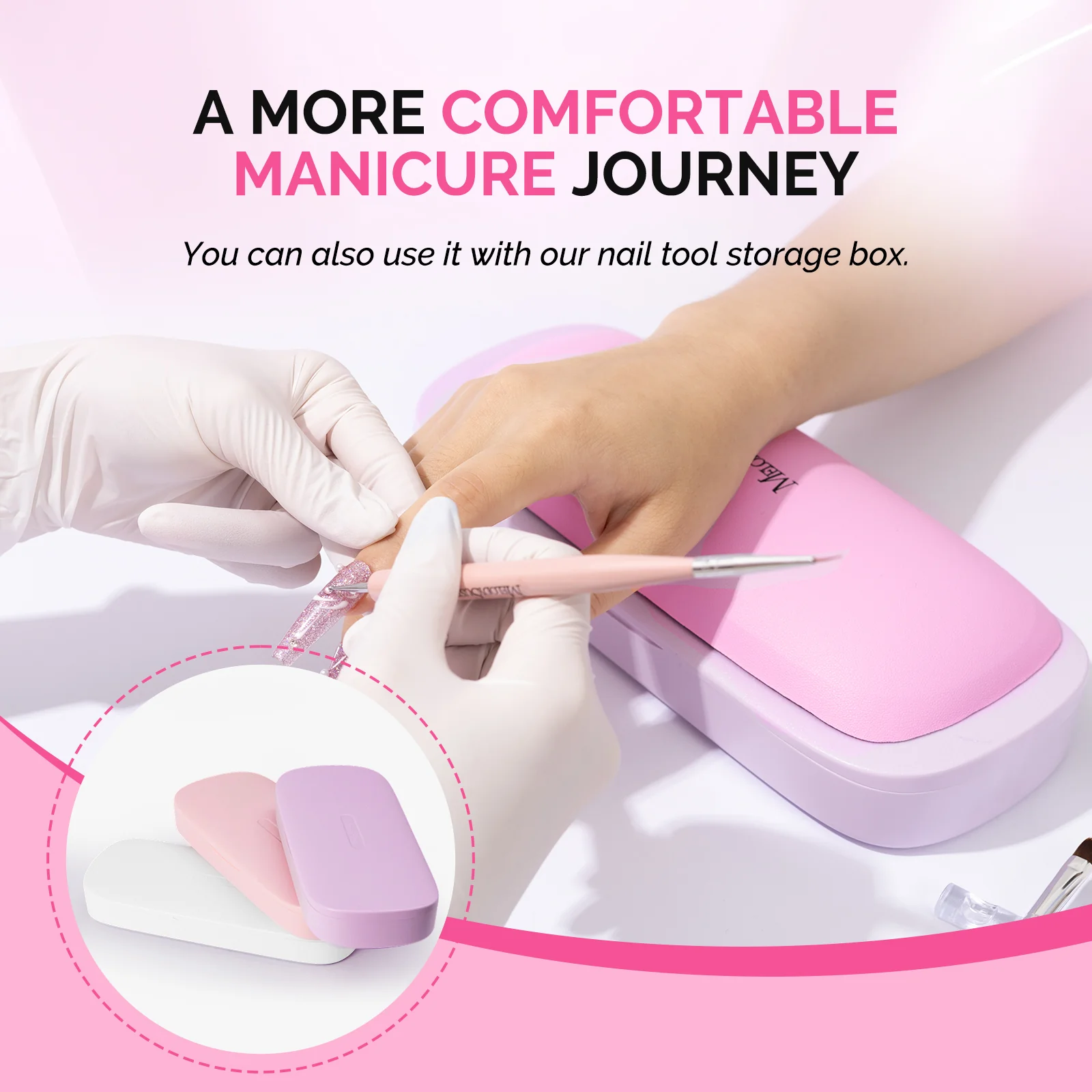 Portable PU Leather Nail Arm Rest - Image 7