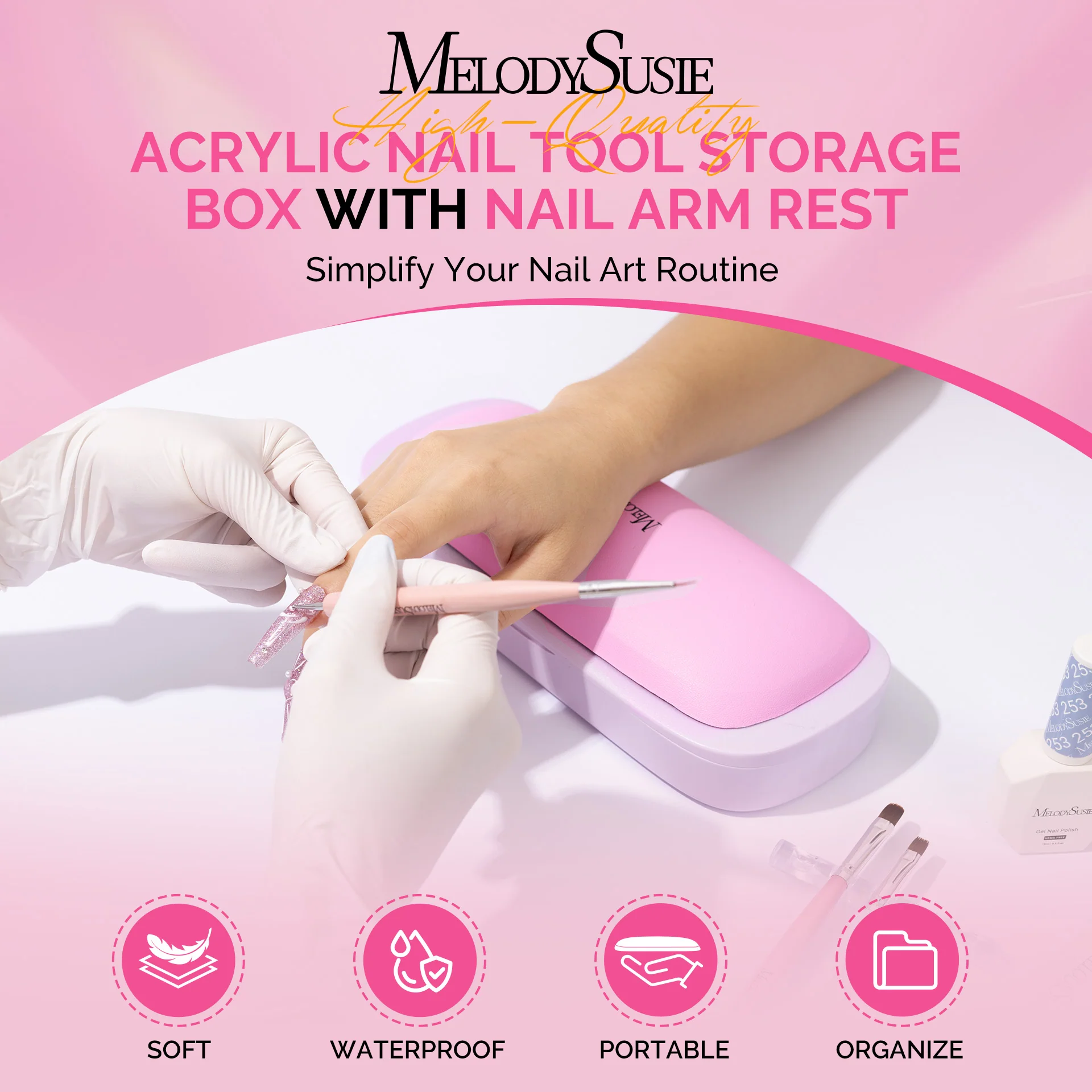 Portable PU Leather Nail Arm Rest - Image 9
