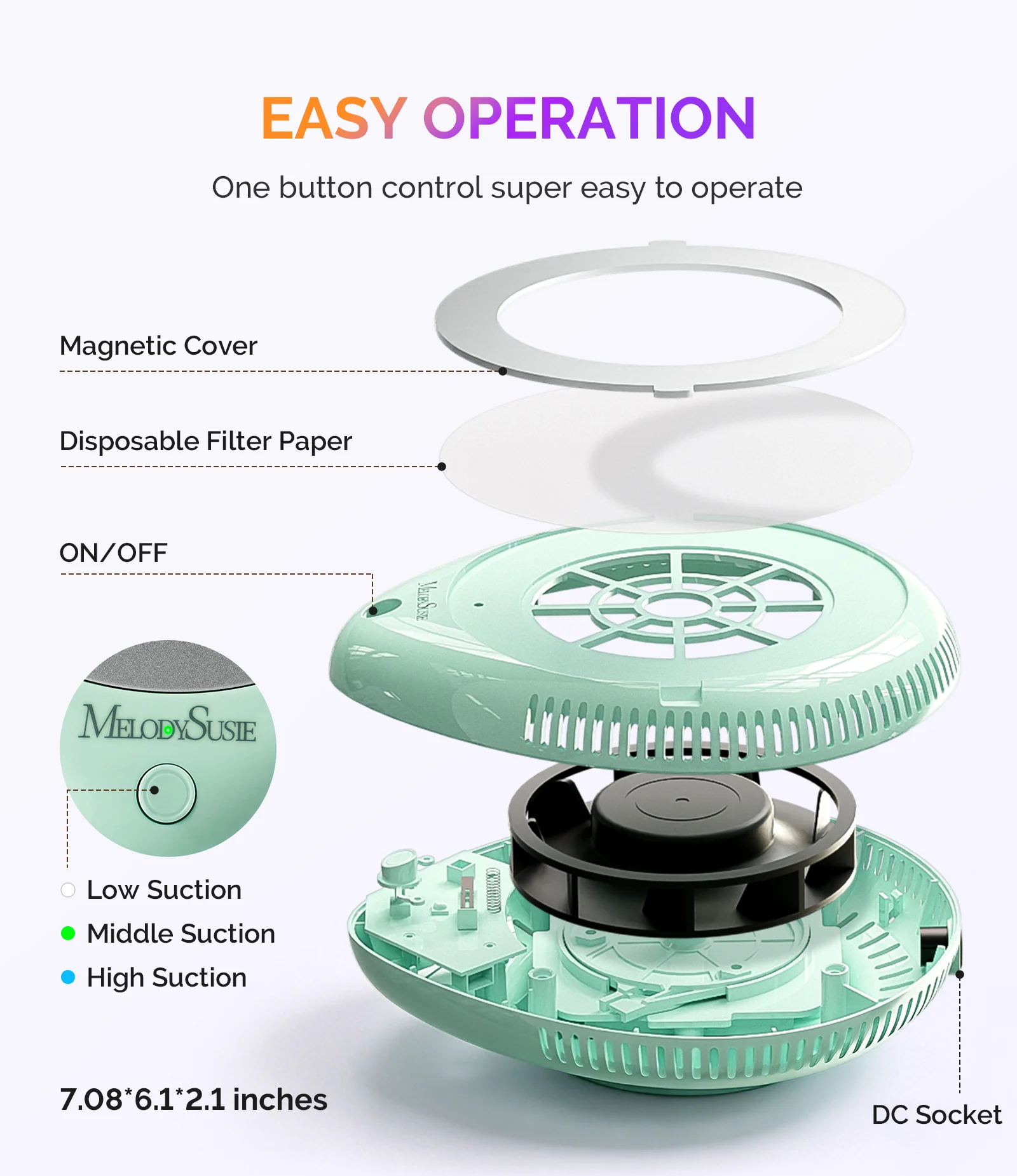 PProR Cordless & Rechargeable Nail Dust Collector - Green - Image 2