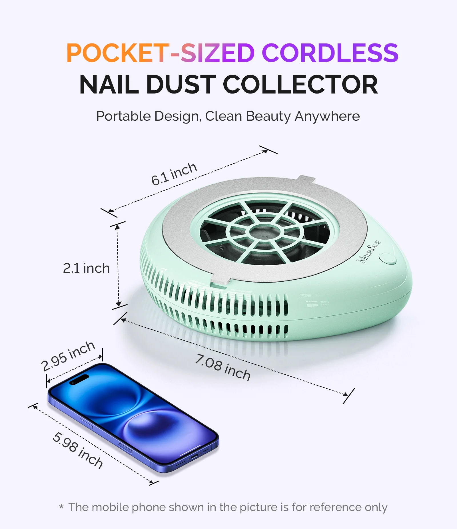 PProR Cordless & Rechargeable Nail Dust Collector - Green - Image 3
