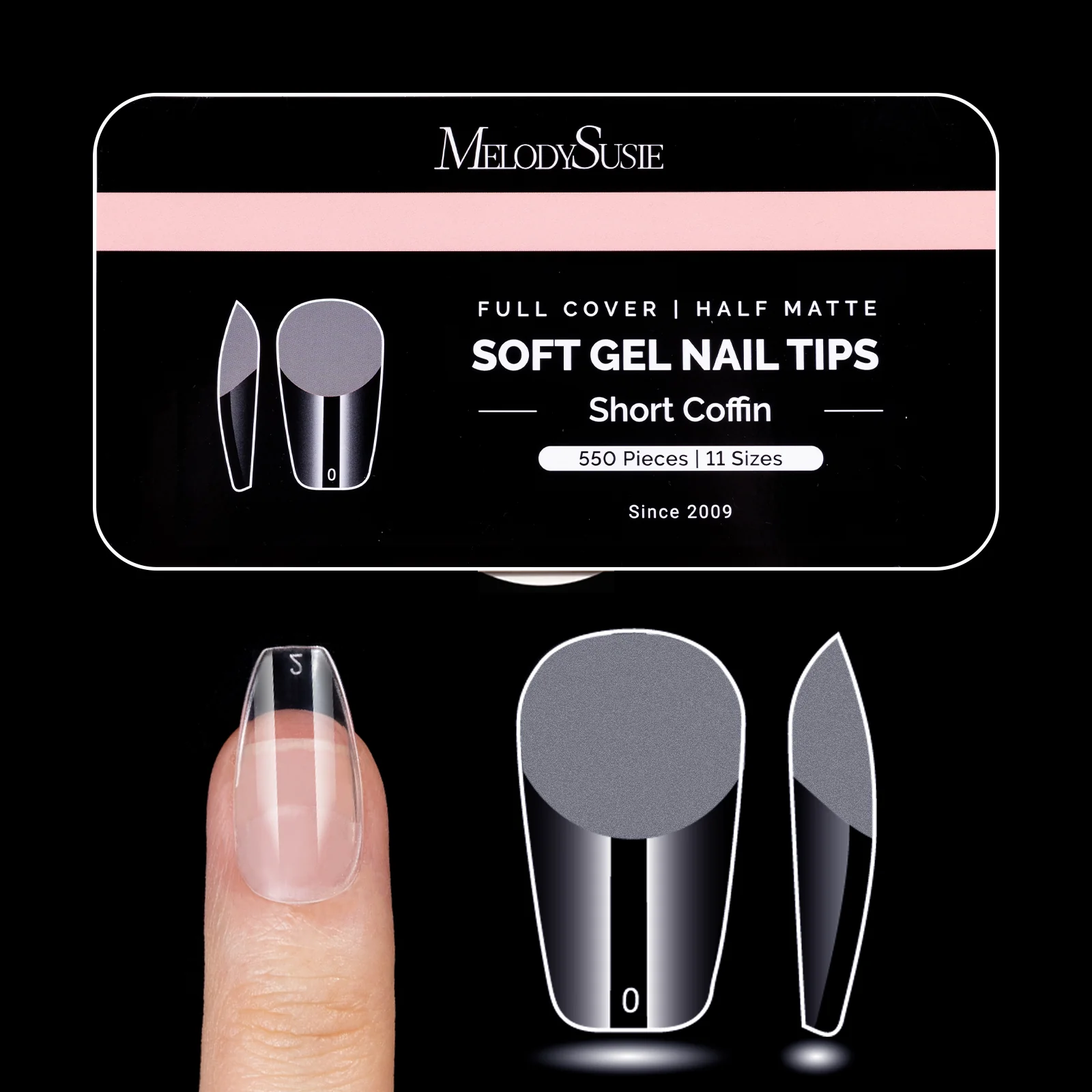 Half Matte Pre-Shaped Acrylic Nail Extension Tips - Image 10