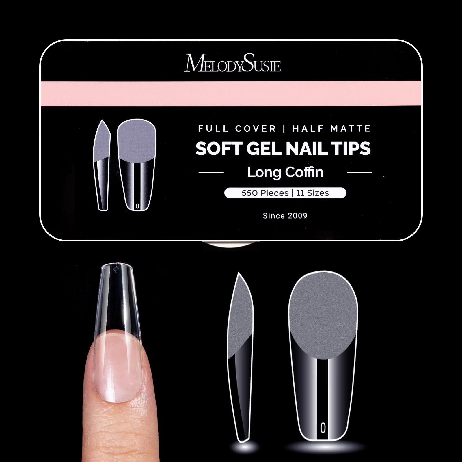 Half Matte Pre-Shaped Acrylic Nail Extension Tips - Image 11