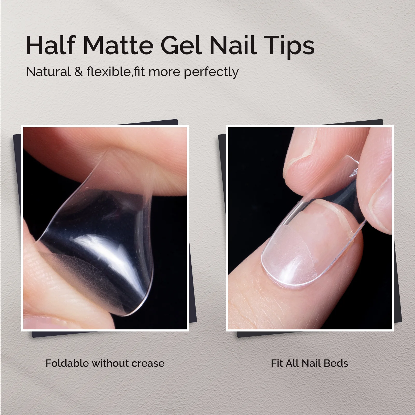Half Matte Pre-Shaped Acrylic Nail Extension Tips - Image 4
