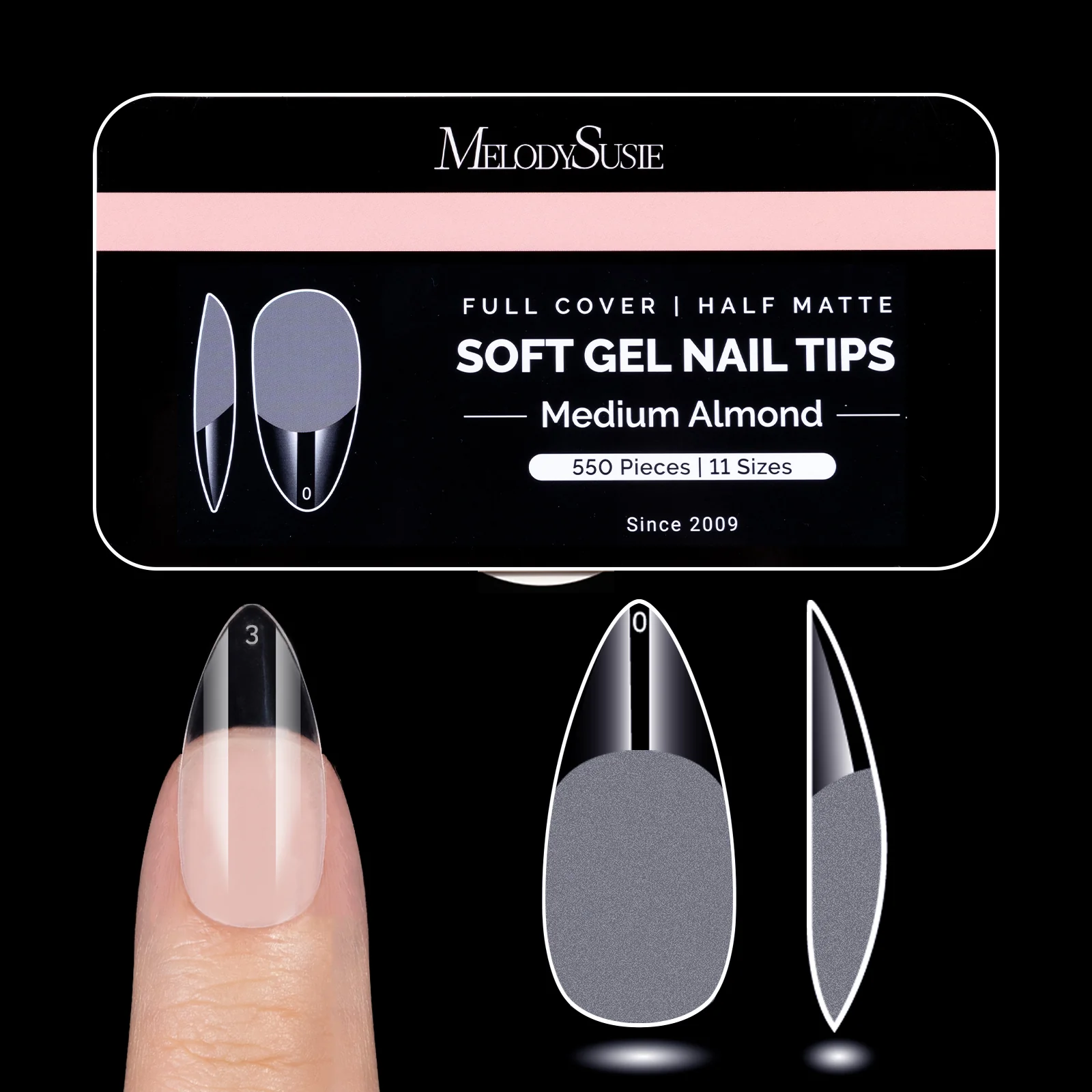 Half Matte Pre-Shaped Acrylic Nail Extension Tips - Image 7