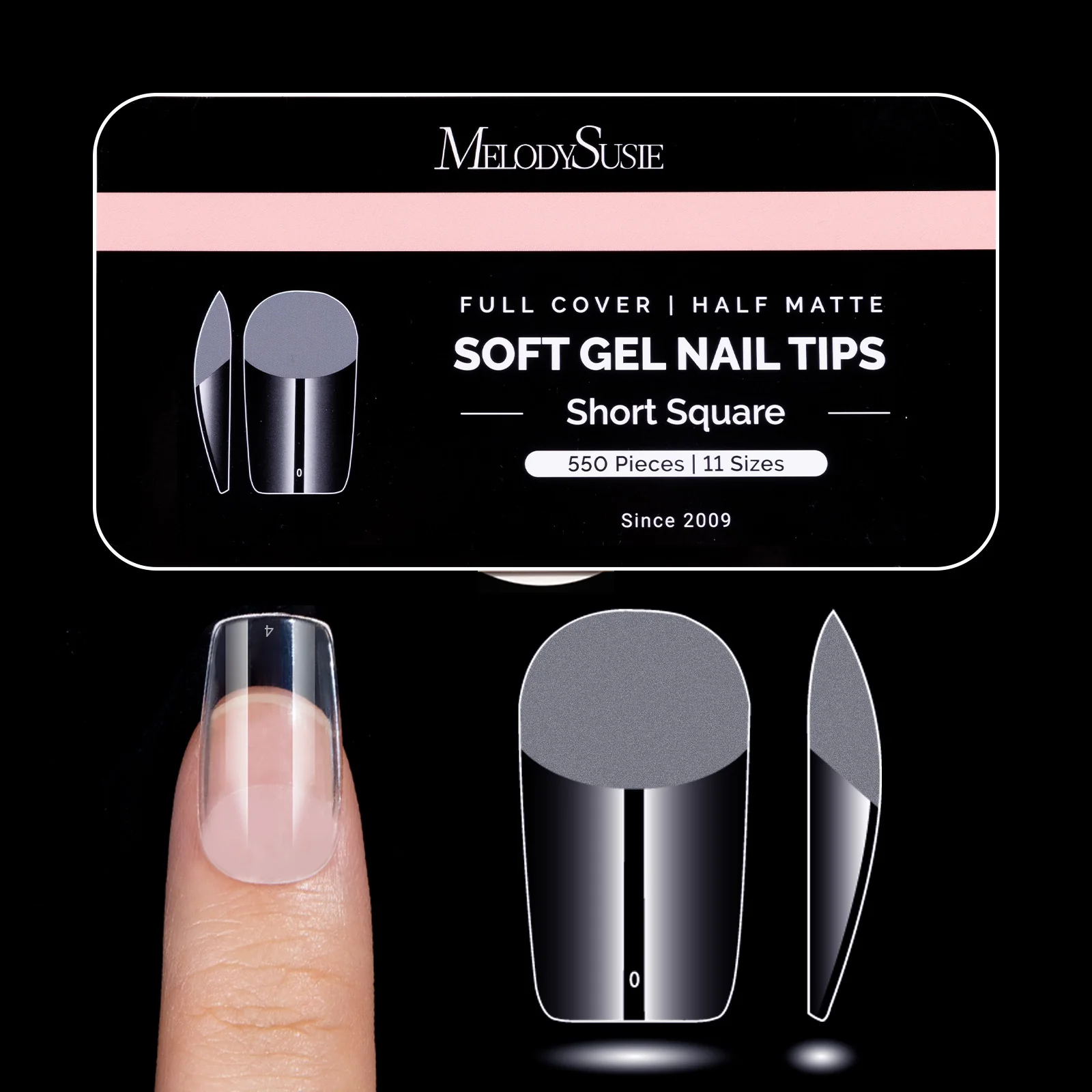 Half Matte Pre-Shaped Acrylic Nail Extension Tips - Image 8